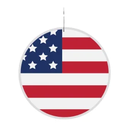 Windy City Novelties American Flag Plastic 2 1/2" Medallion