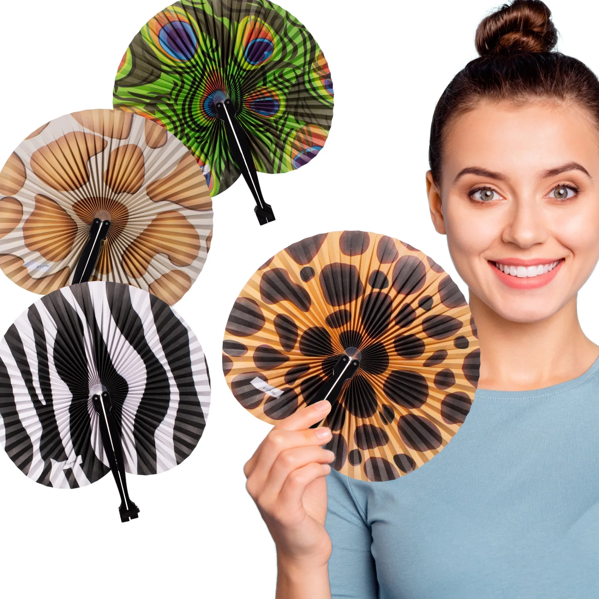 Clearance Windy City Novelties Animal Print Folding Fans