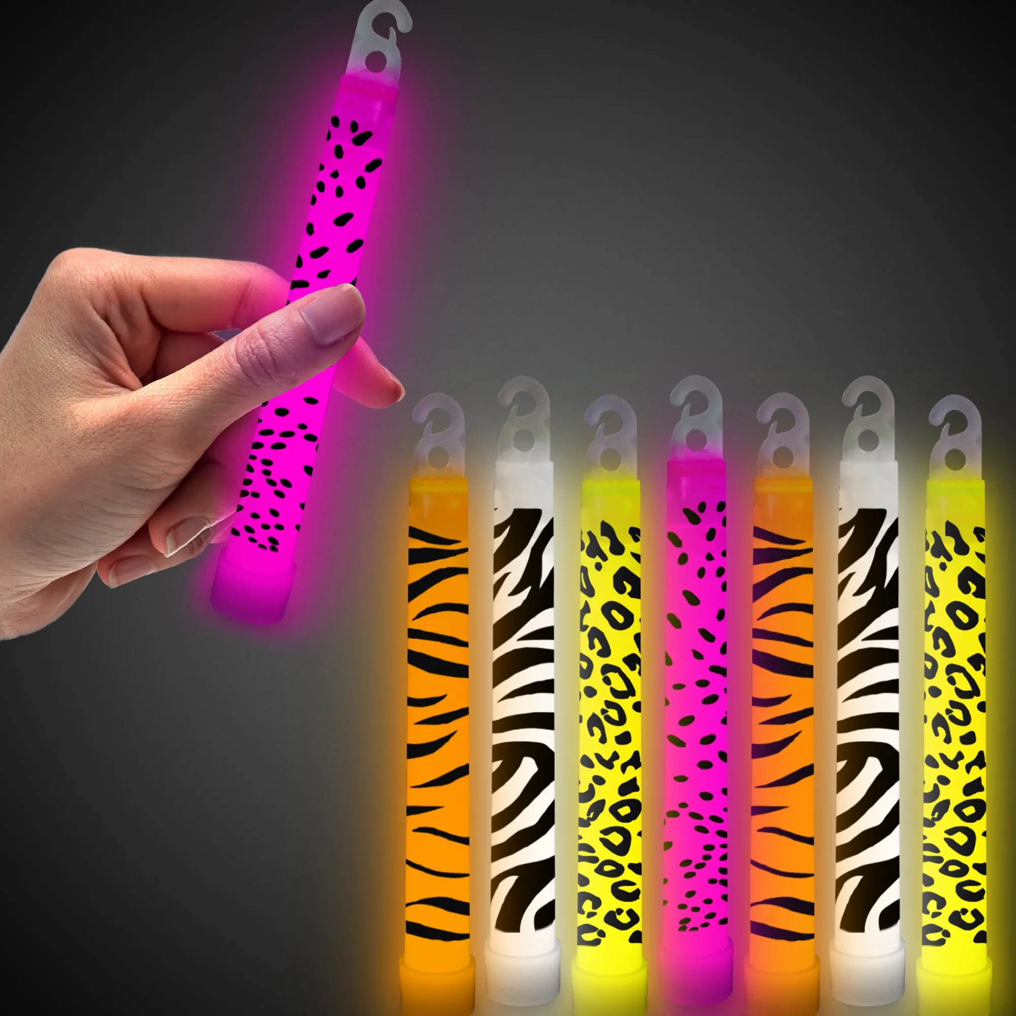 Sale Windy City Novelties Assorted Animal Print 6" Glow Sticks Assorted Colors