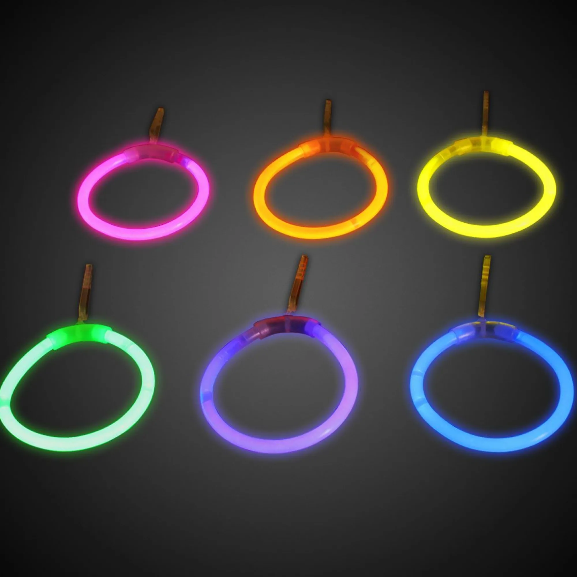 Sale Windy City Novelties Assorted Glow-in-the-Dark Hoop Earrings