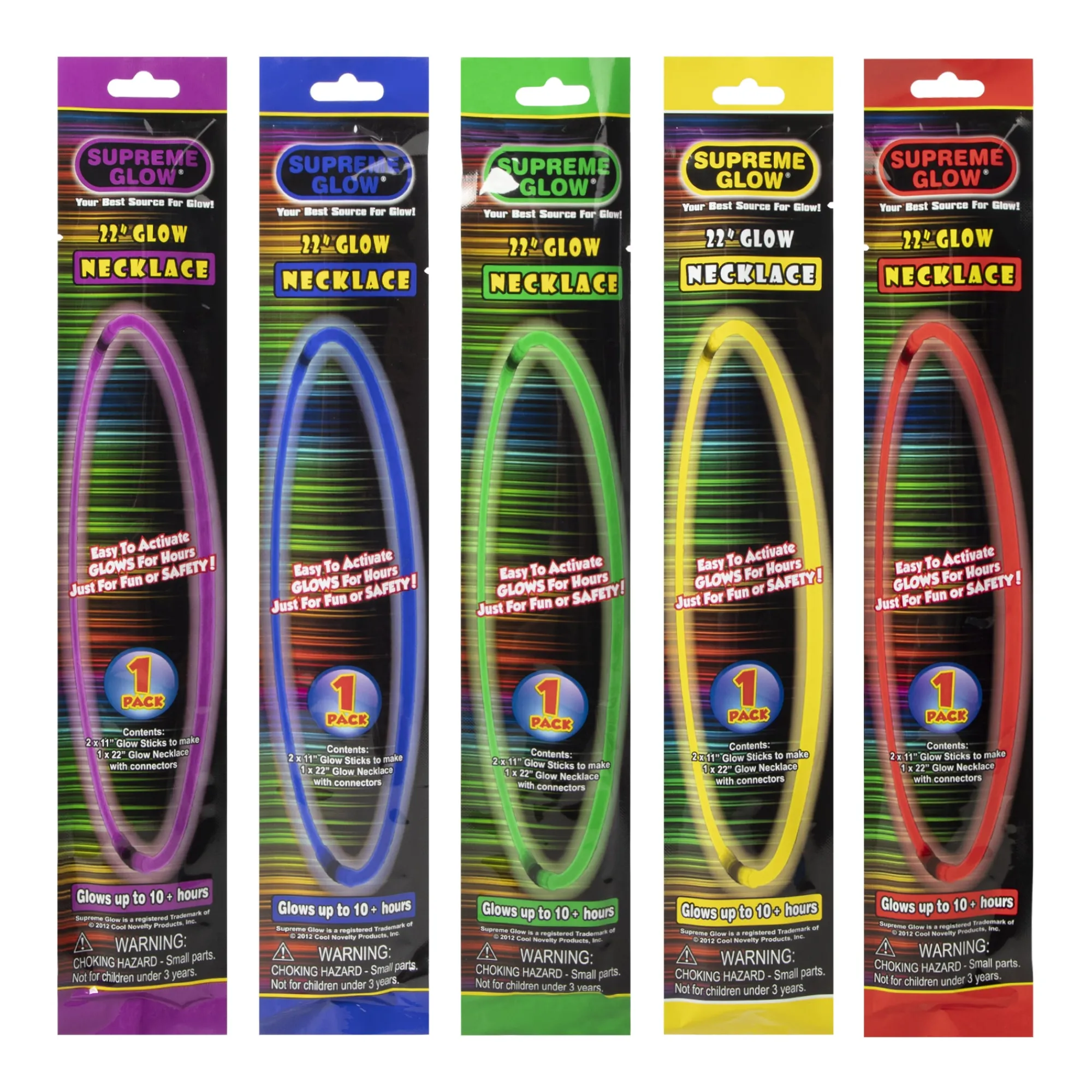 New Windy City Novelties Assorted Glow Necklaces Retail Counter Display