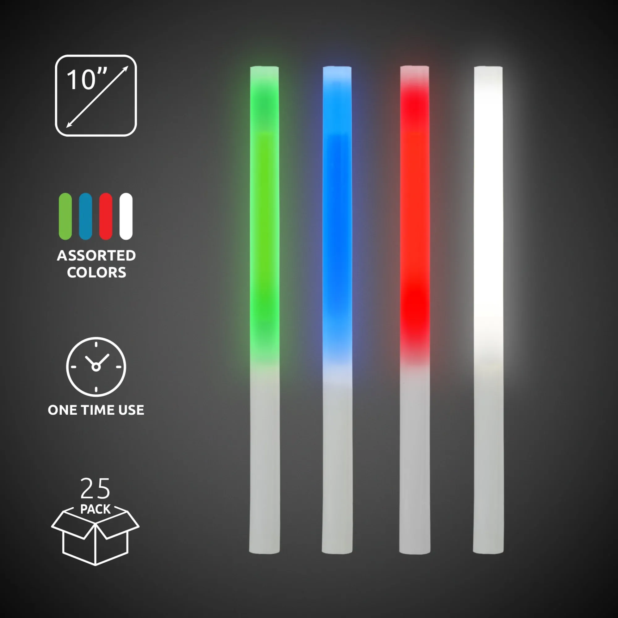 Discount Windy City Novelties Assorted 10" Glow Sticks Assorted Colors