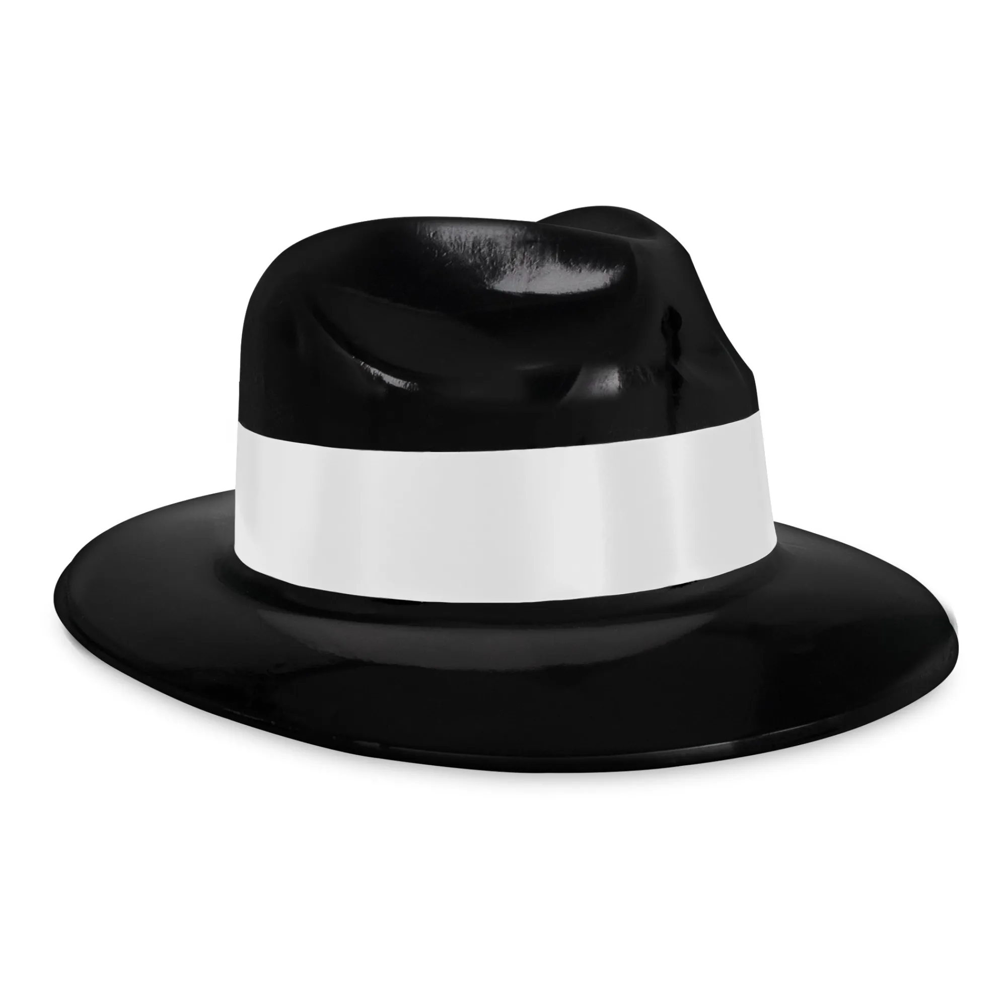 Outlet Windy City Novelties Black Fedora Hats with White Trim