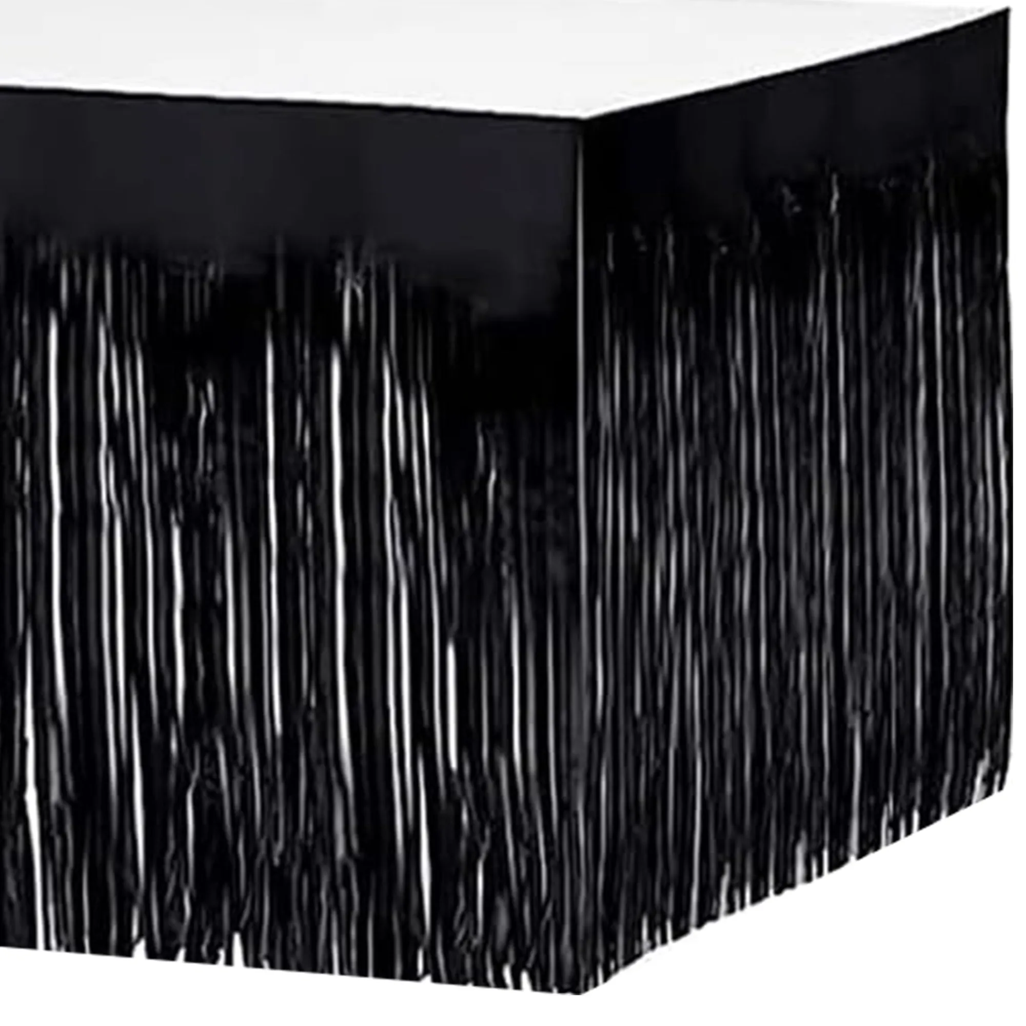 Clearance Windy City Novelties Black Metallic Fringe Table Skirt