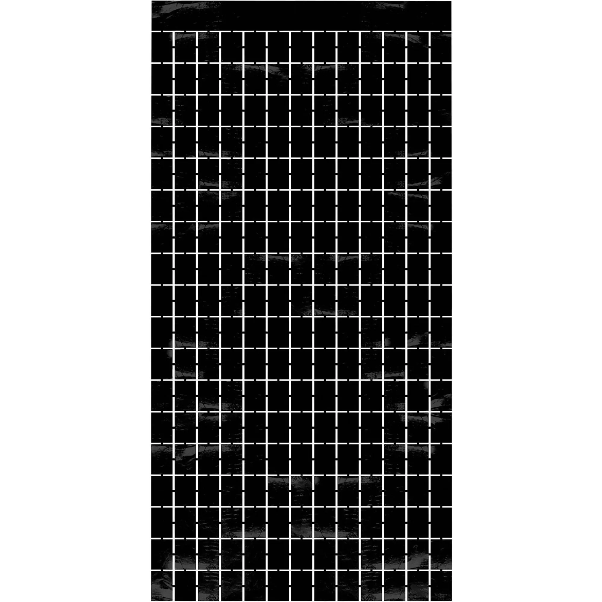 Hot Windy City Novelties Black Metallic Squares Curtain