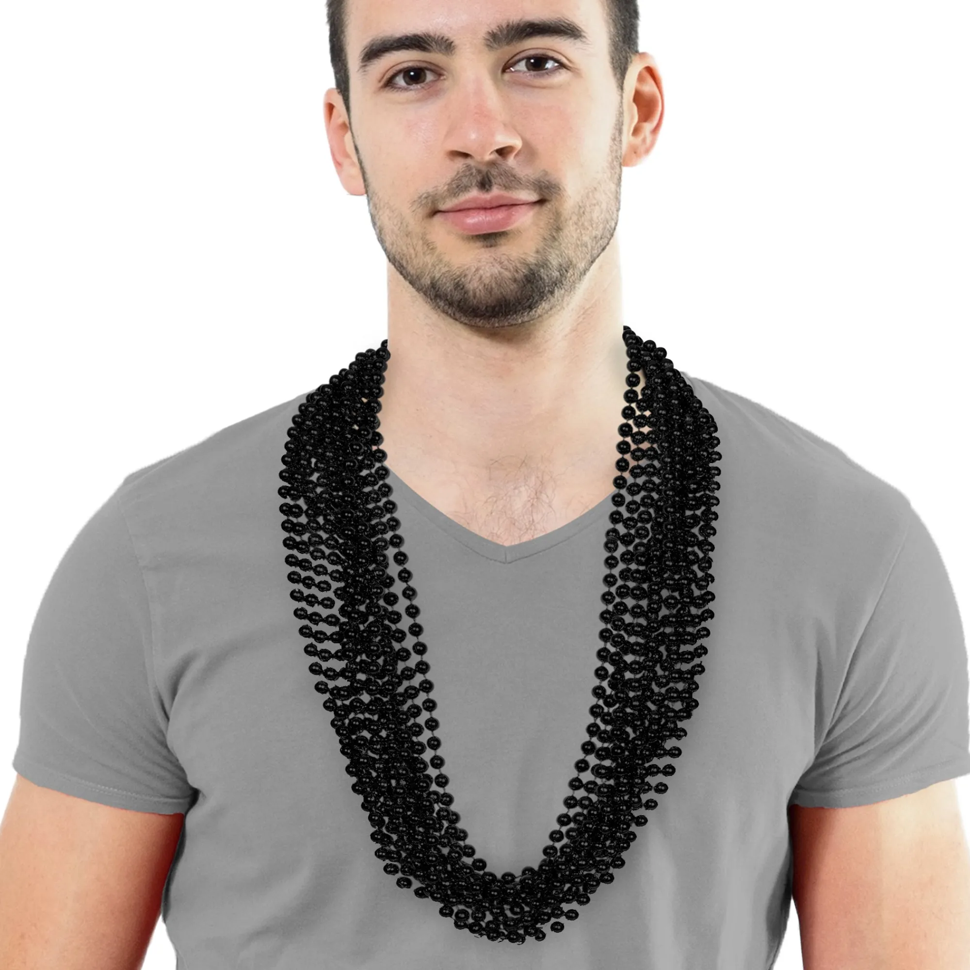 Hot Windy City Novelties Black 7mm Bead 33" Necklaces