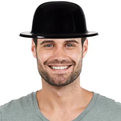 Discount Windy City Novelties Black Plastic Derby Hats