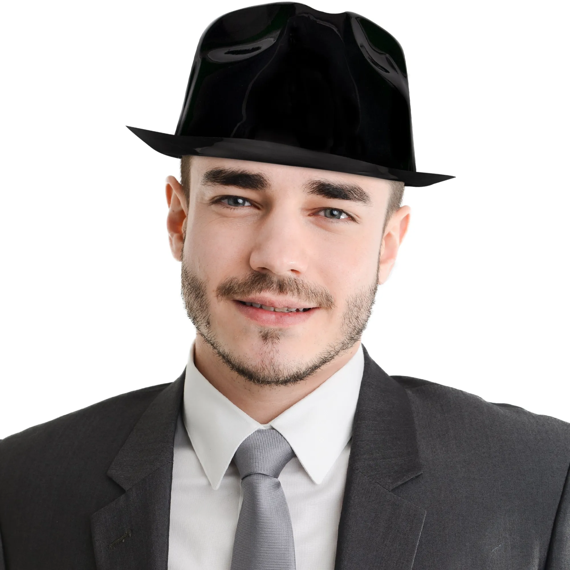 Discount Windy City Novelties Black Plastic Fedora Hats