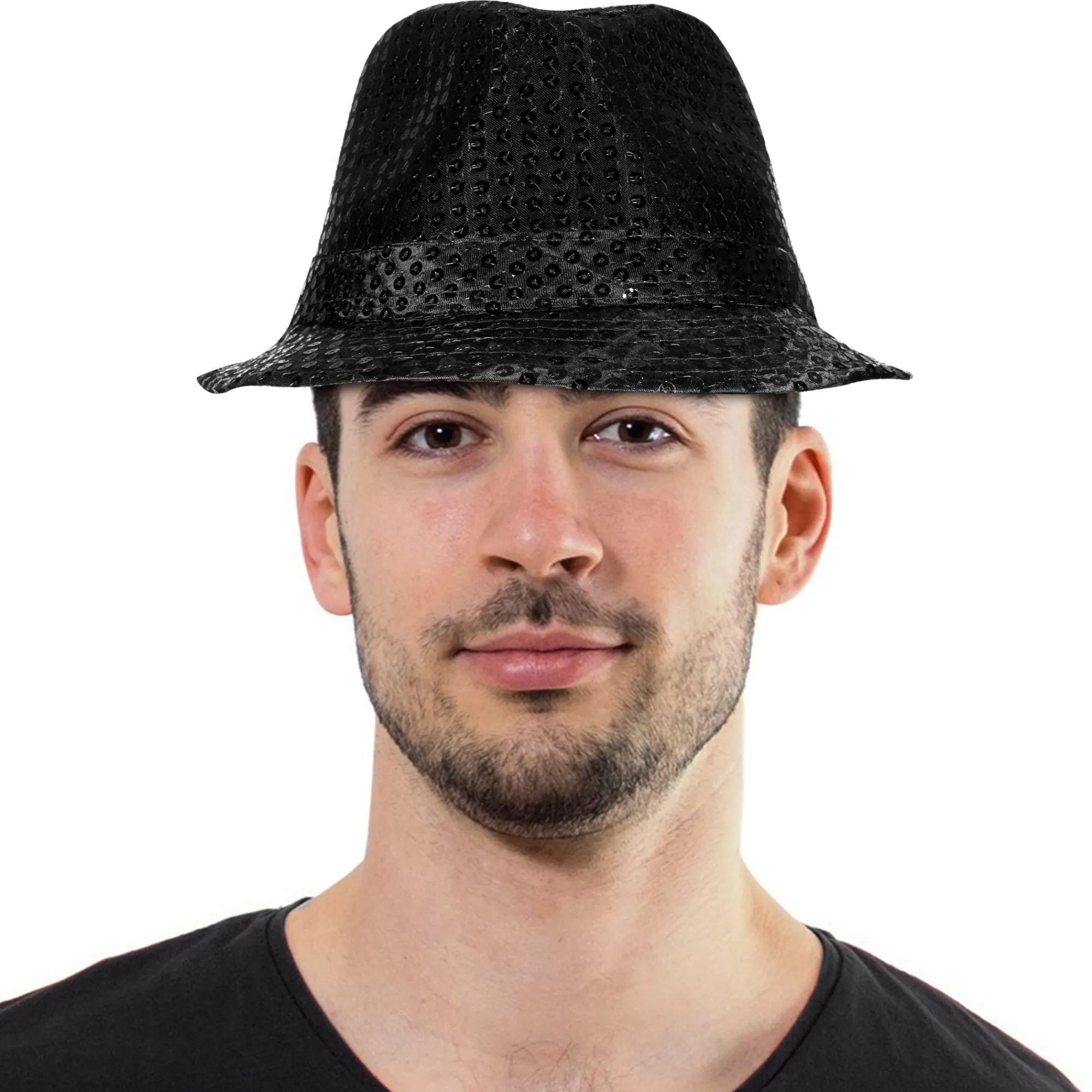 Discount Windy City Novelties Black Sequin Fedora Hat