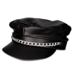Outlet Windy City Novelties Black Vinyl Biker Hat