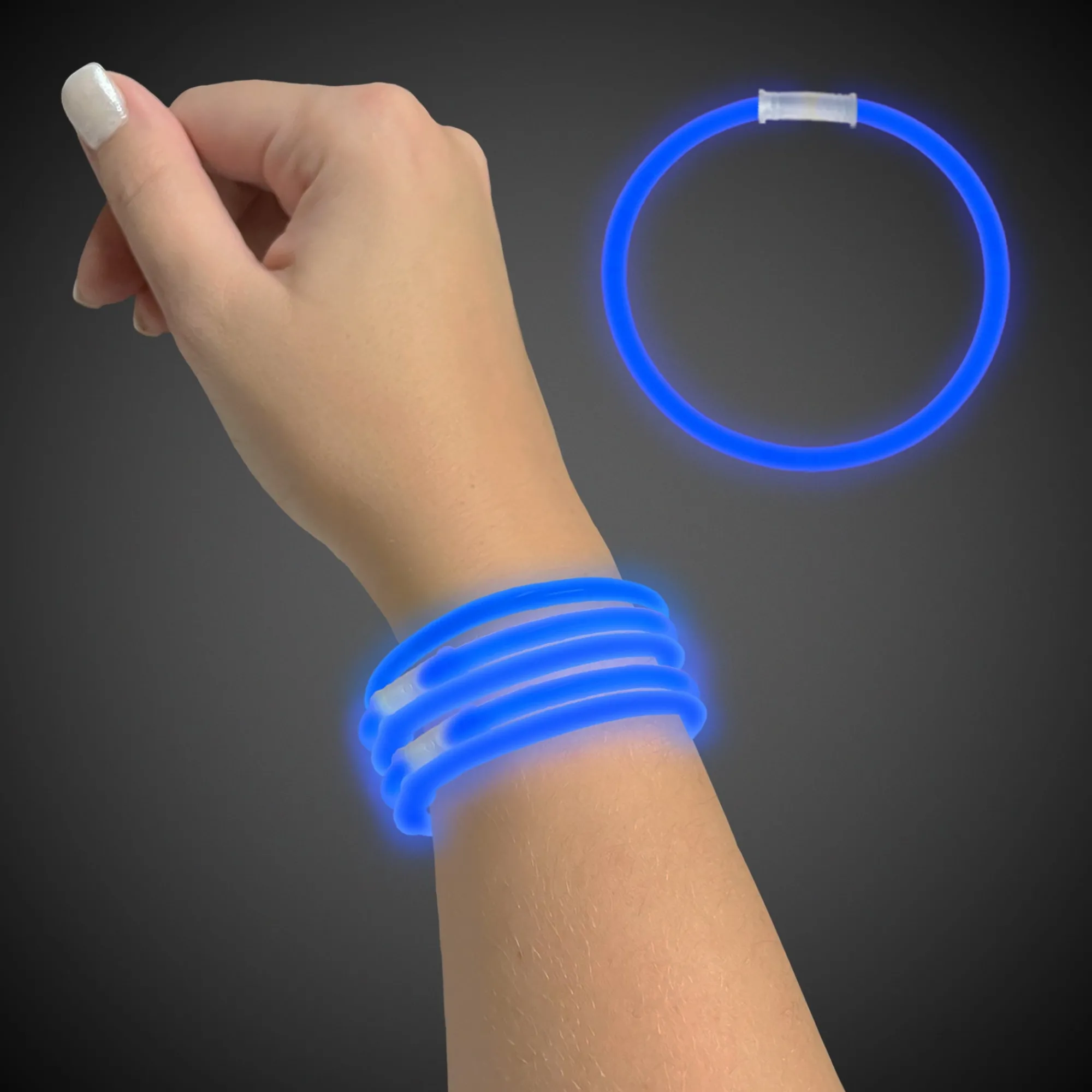 Clearance Windy City Novelties 9" Glow Bracelets Blue