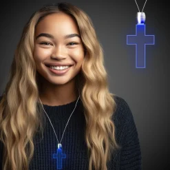 Best Windy City Novelties Blue LED Cross Pendant Necklaces