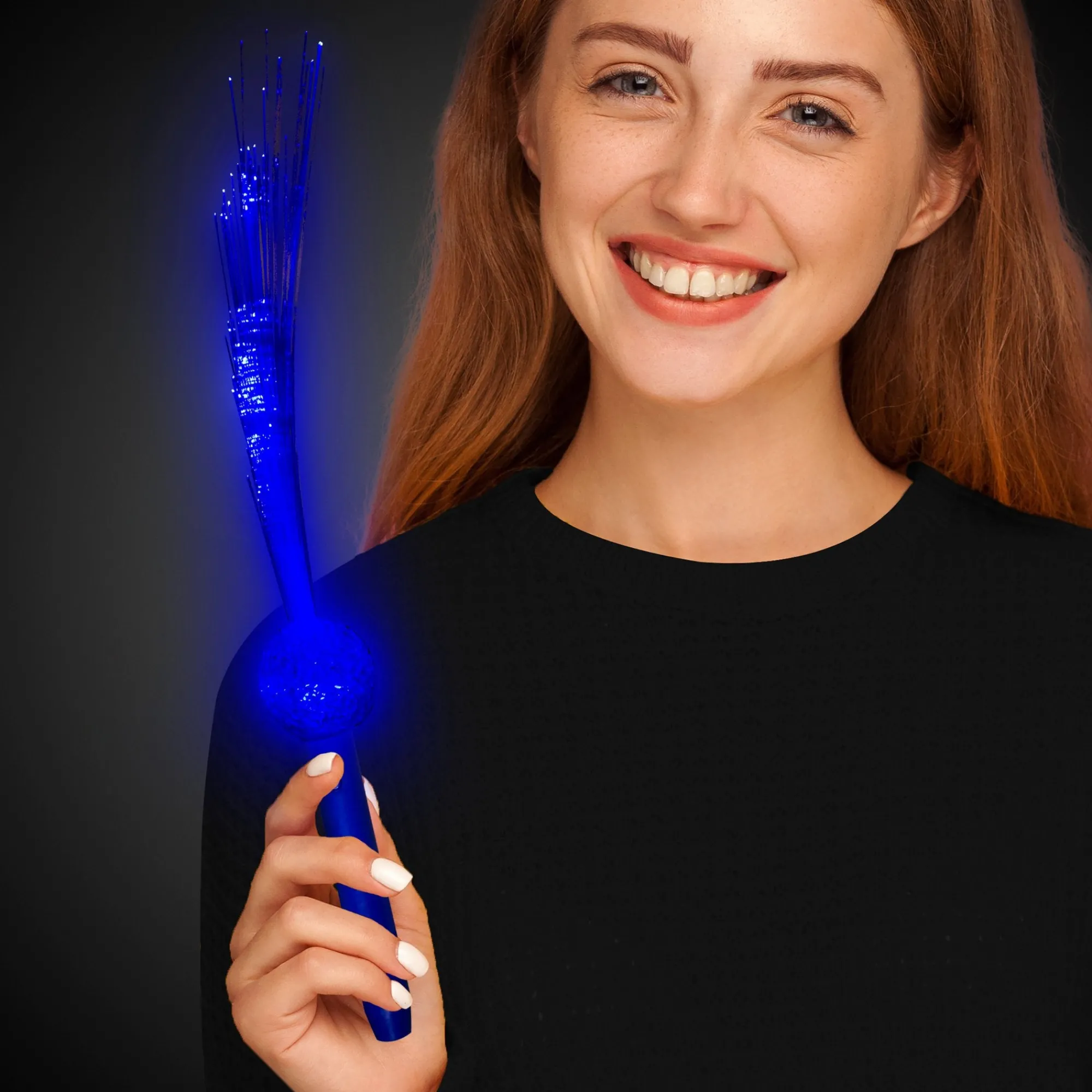 Outlet Windy City Novelties Blue LED Fiber Optic Wands