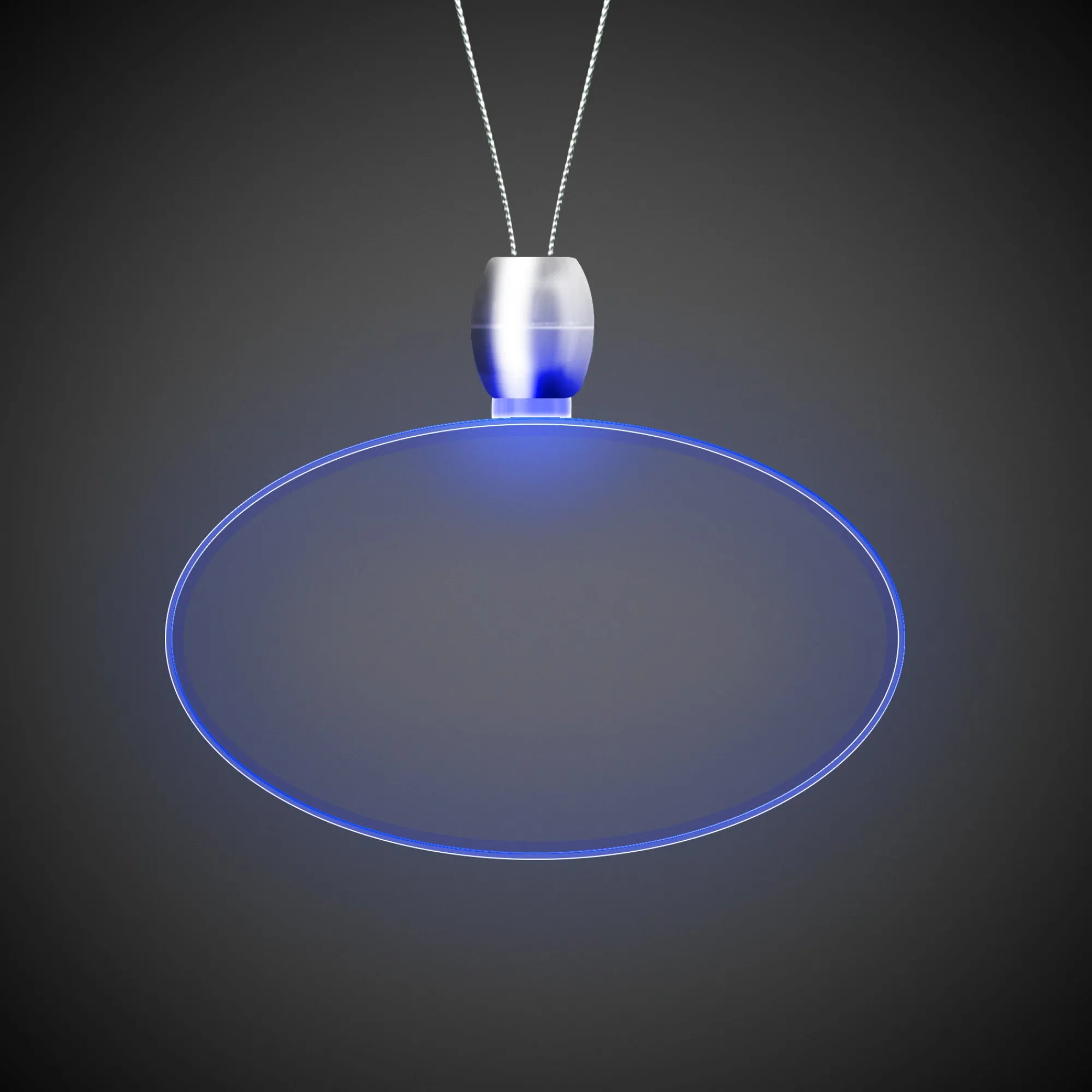 New Windy City Novelties LED Oval Pendant Necklaces Blue