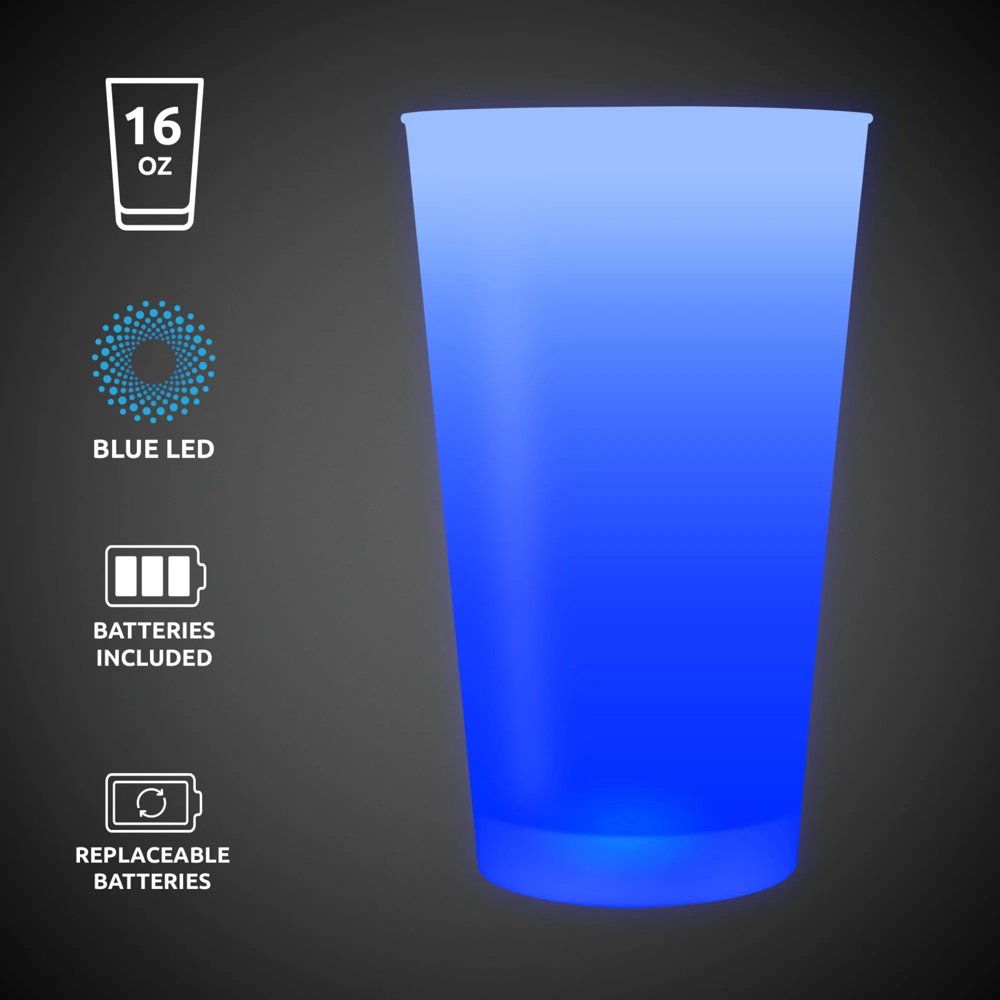 Windy City Novelties LED 16 oz. Cup Blue