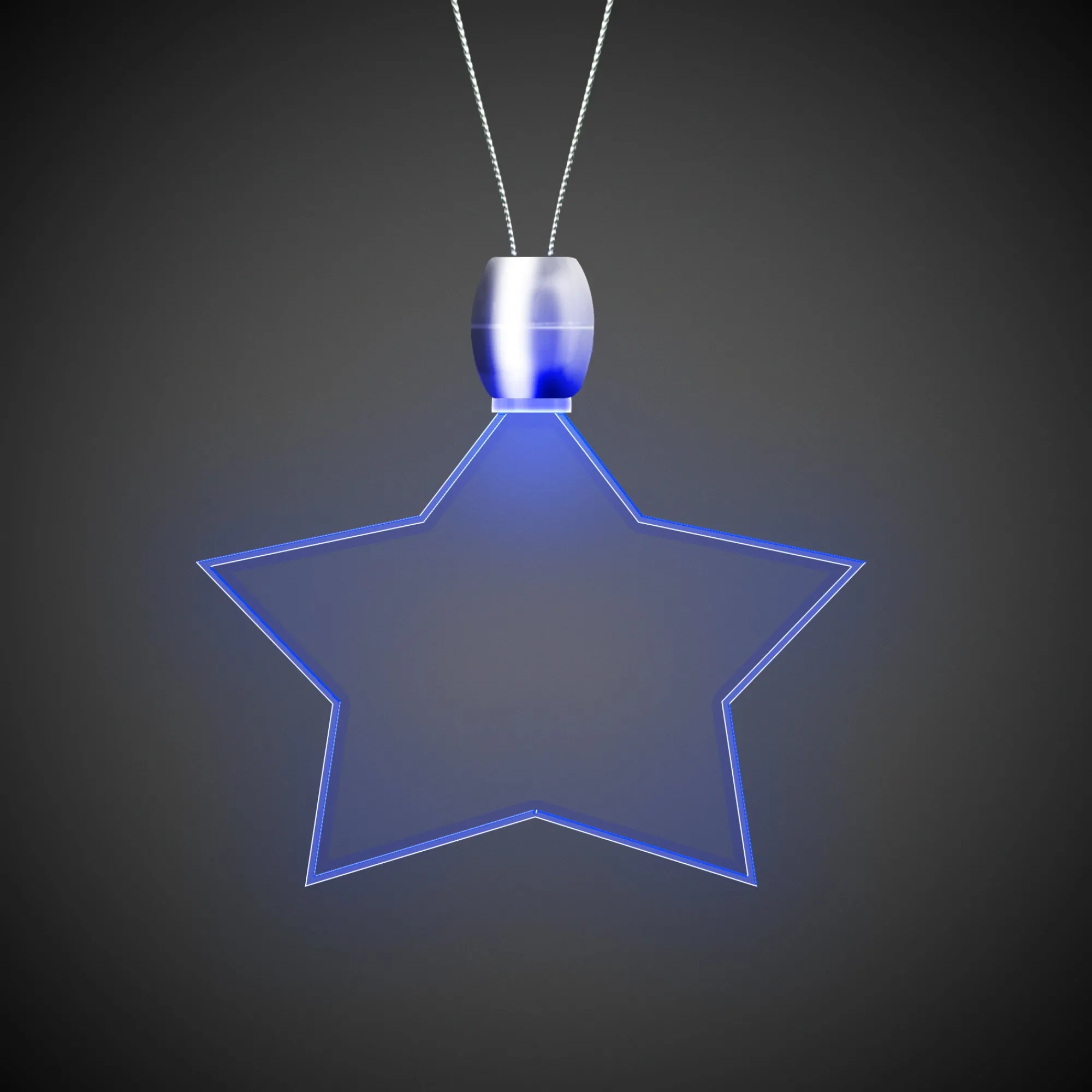 Hot Windy City Novelties Blue LED Star Pendant Necklaces