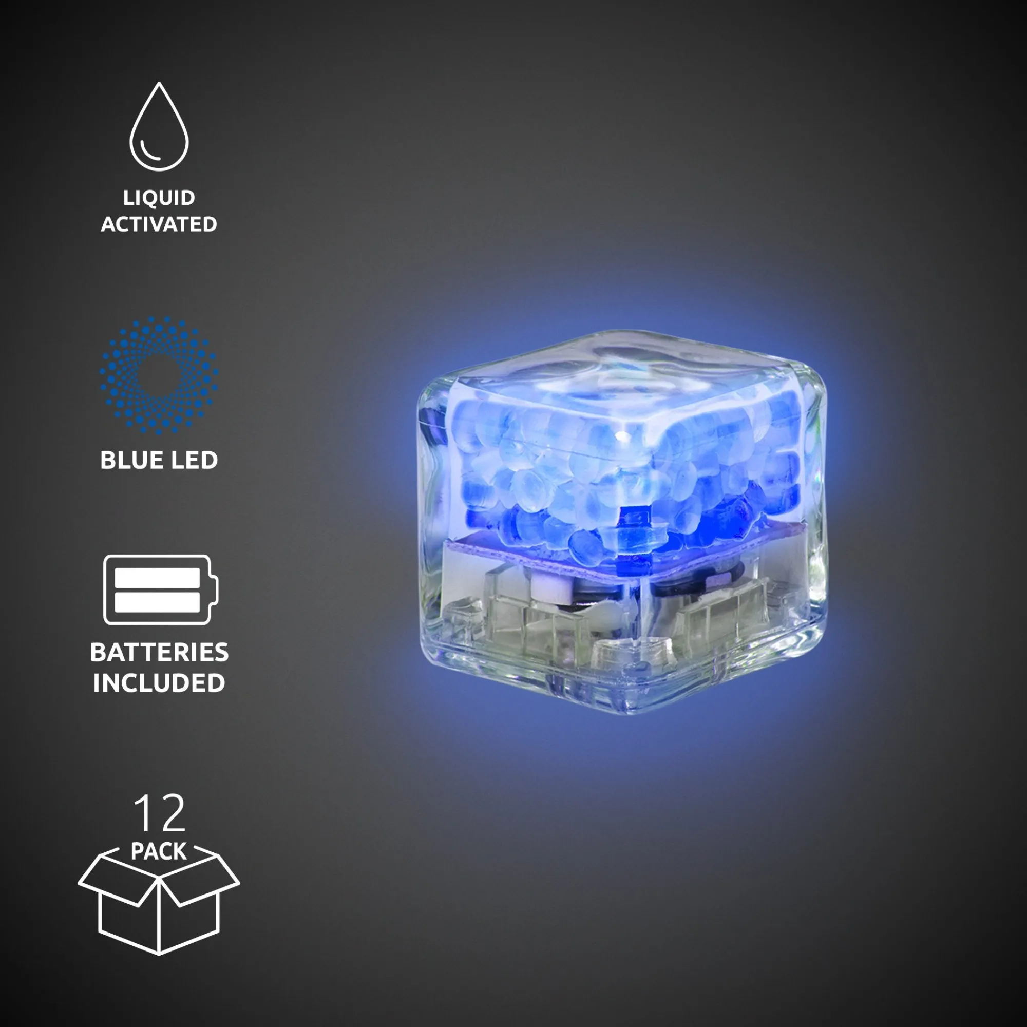 New Windy City Novelties Liquid-Activated LED Ice Cubes Blue