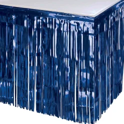 Clearance Windy City Novelties Blue Metallic Fringed Table Skirt