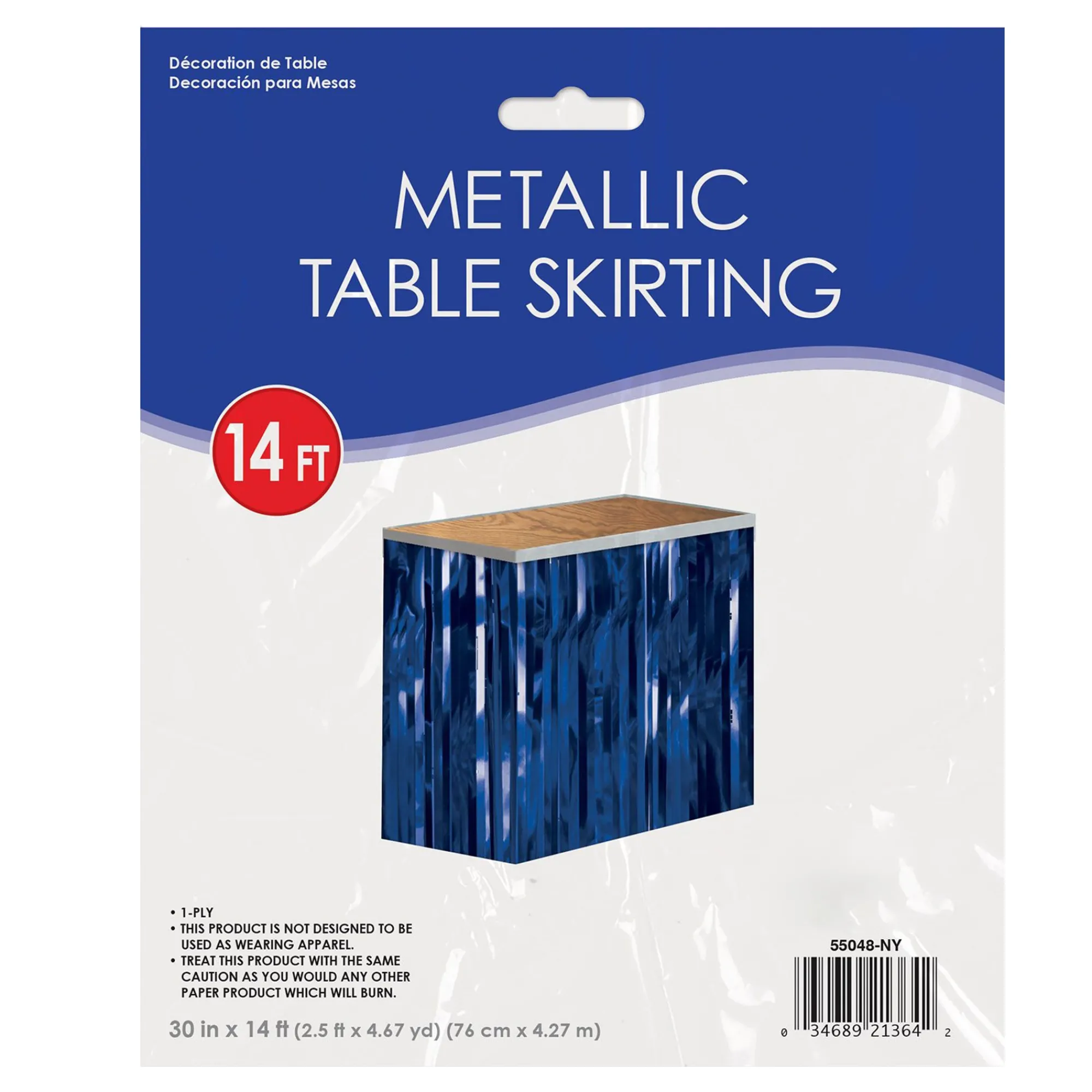 Clearance Windy City Novelties Blue Metallic Fringed Table Skirt