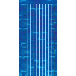 Outlet Windy City Novelties Blue Metallic Squares Curtain