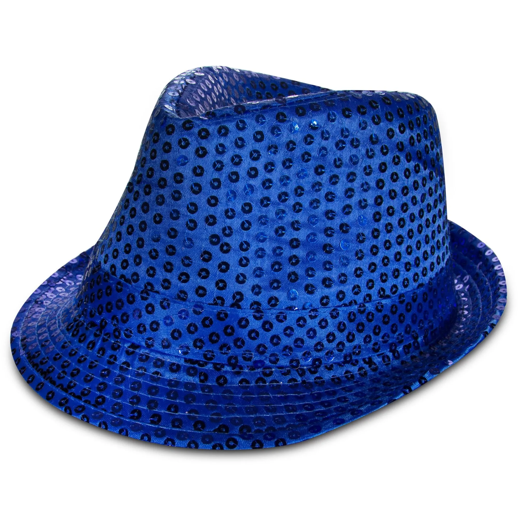 Best Windy City Novelties Blue Sequin Fedora Hat