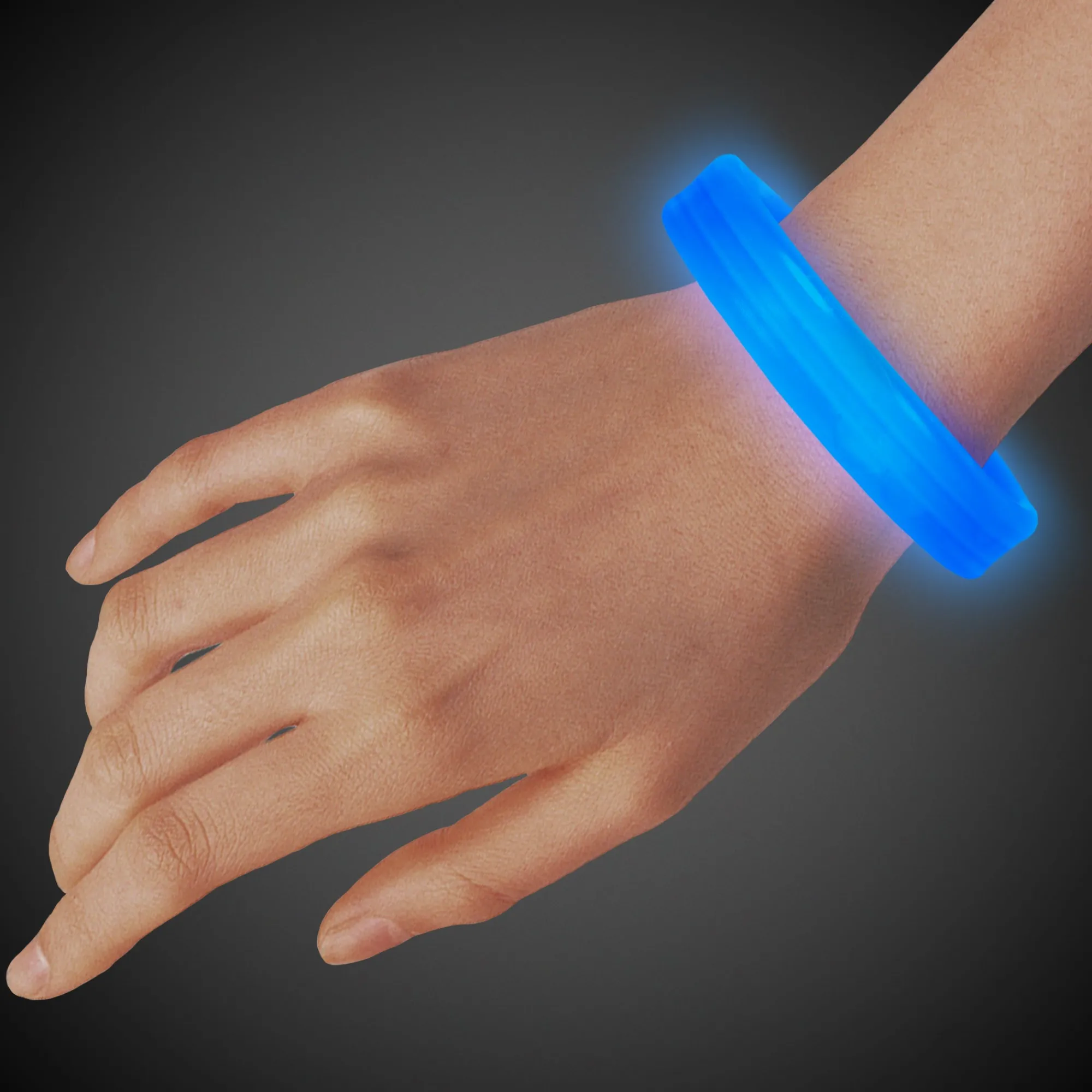 Windy City Novelties Triple Wide 9" Glow Bracelets Blue