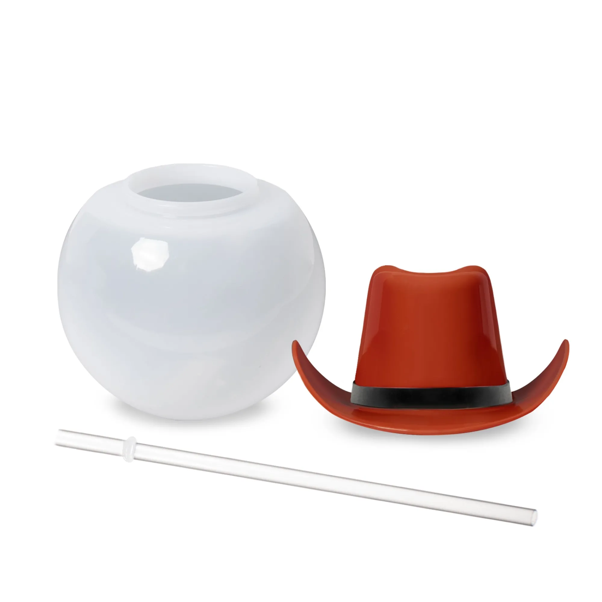 Clearance Windy City Novelties Brown Cowboy Hat 20 oz. Ball Cup with Straw