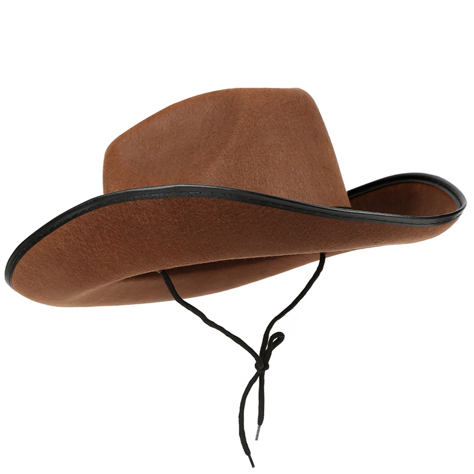 New Windy City Novelties Brown Felt Studded Cowboy Hat