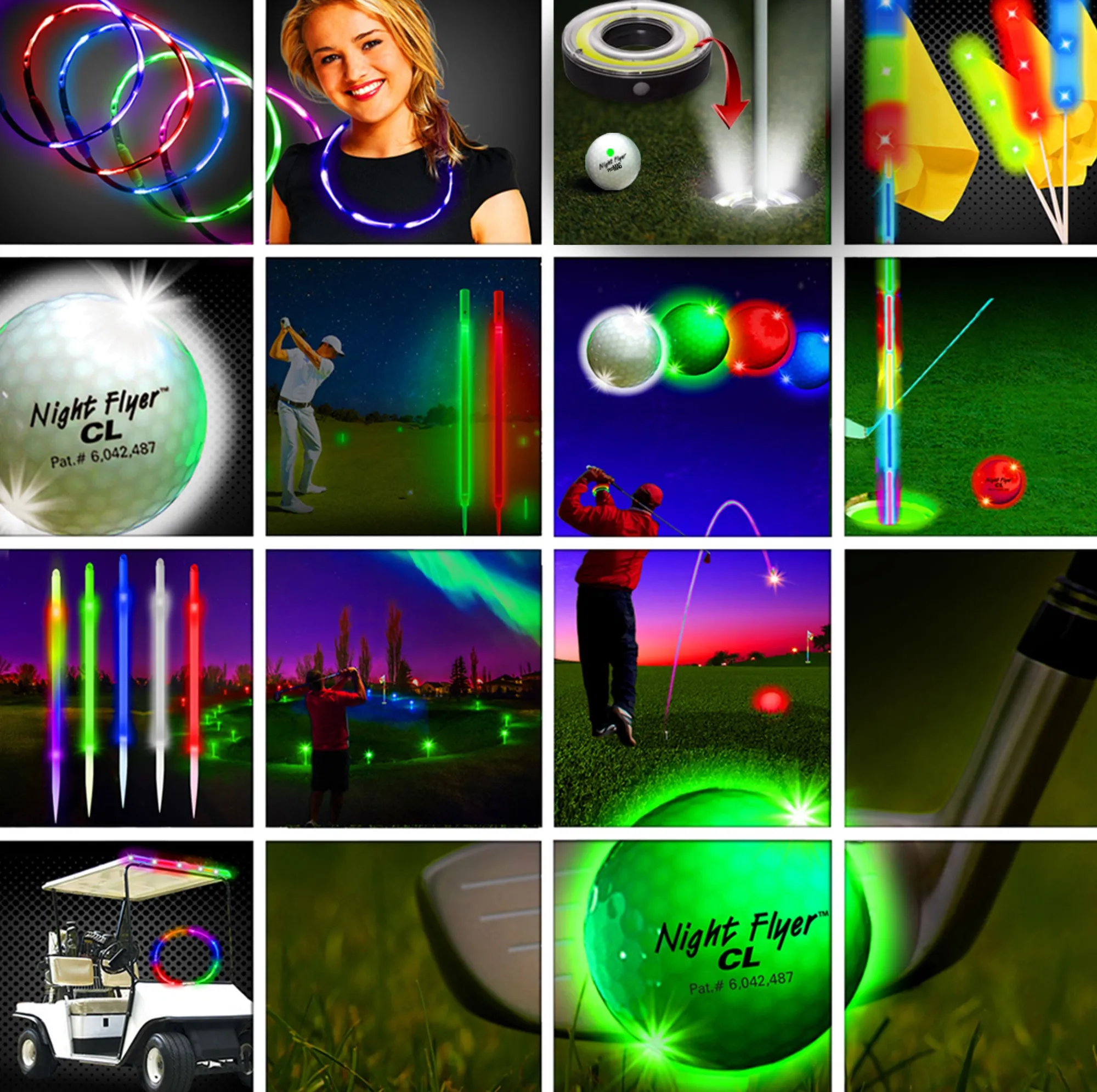 New Windy City Novelties Deluxe 36 Player LED Night Flyer Tee Off Tournament Package
