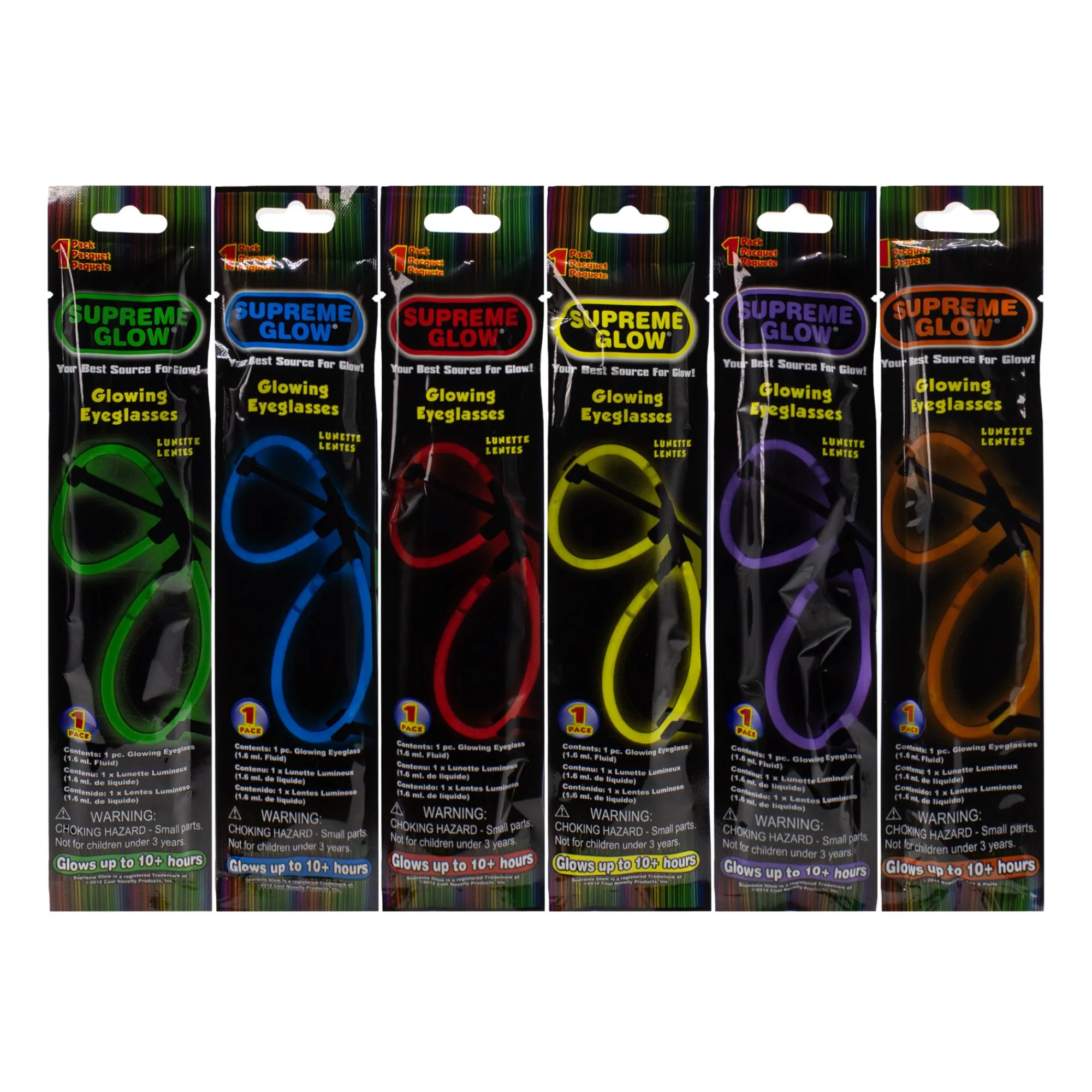 Best Windy City Novelties Glow in the Dark Assorted Colors Eyeglasses