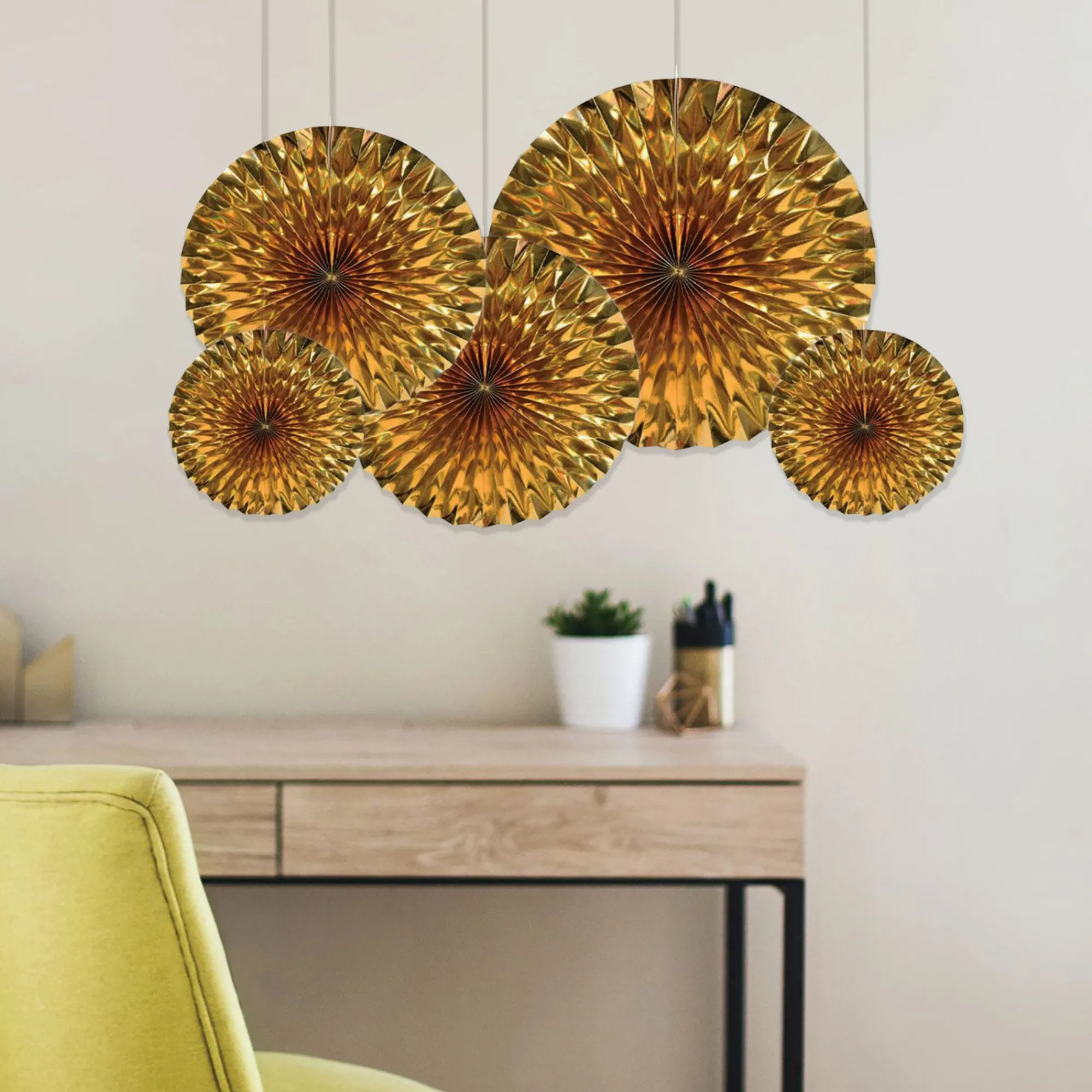 Windy City Novelties Gold Metallic Fans