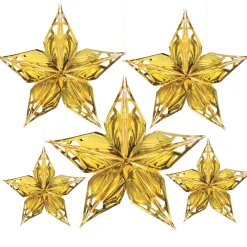 Clearance Windy City Novelties Gold Metallic Star Decorations