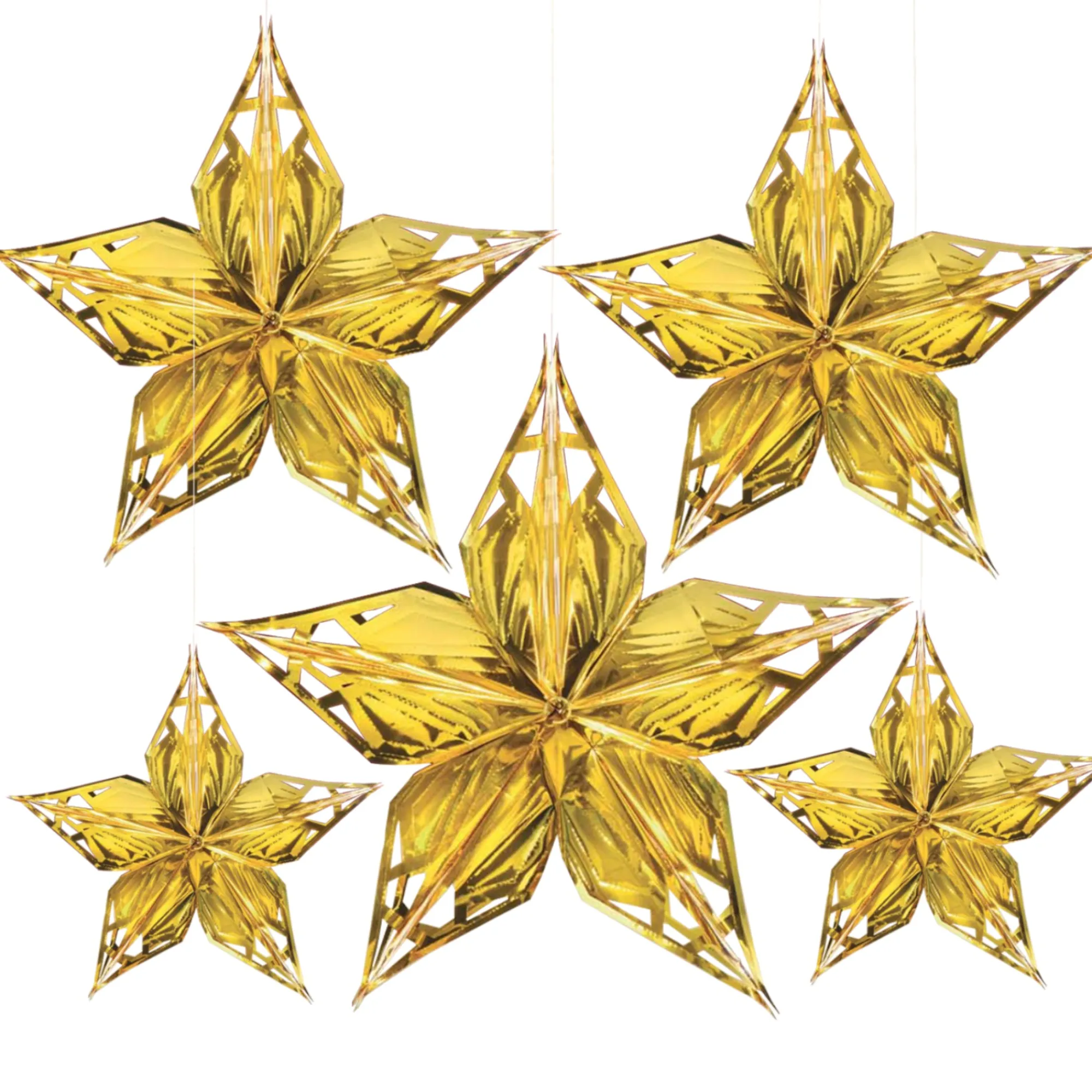 Clearance Windy City Novelties Gold Metallic Star Decorations