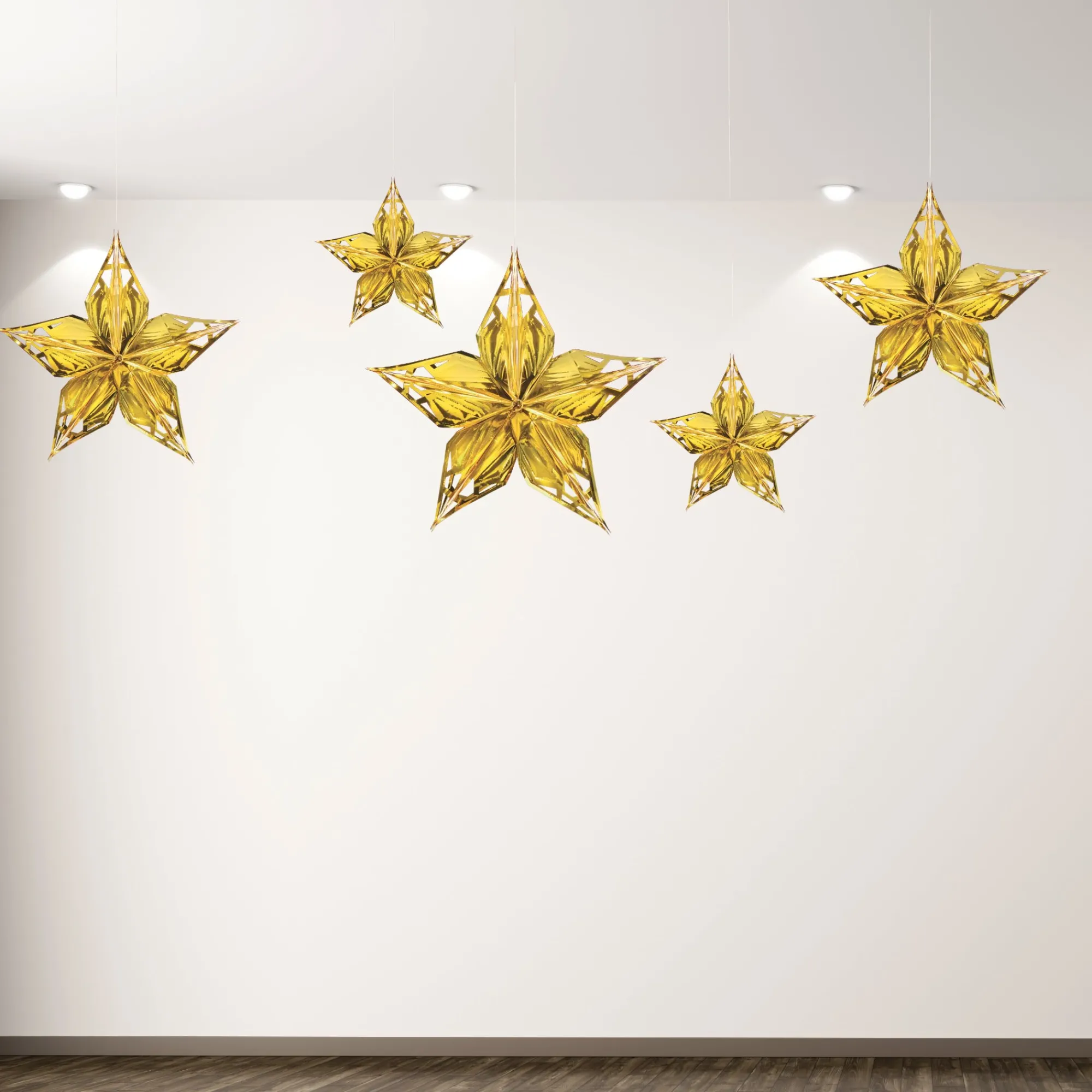 Clearance Windy City Novelties Gold Metallic Star Decorations