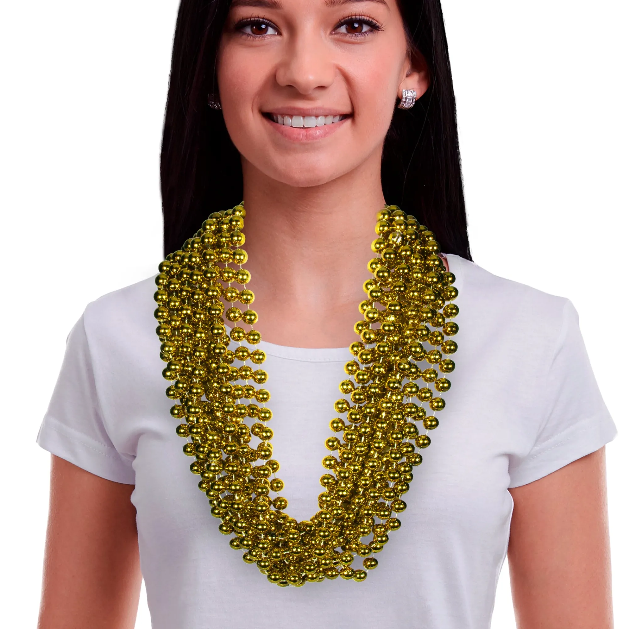 Discount Windy City Novelties 33" 12mm Bead Necklaces Gold