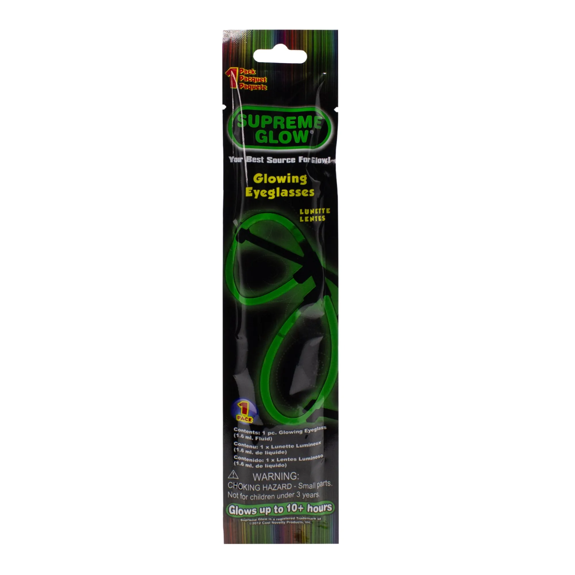 Hot Windy City Novelties Glow Eyeglasses Green