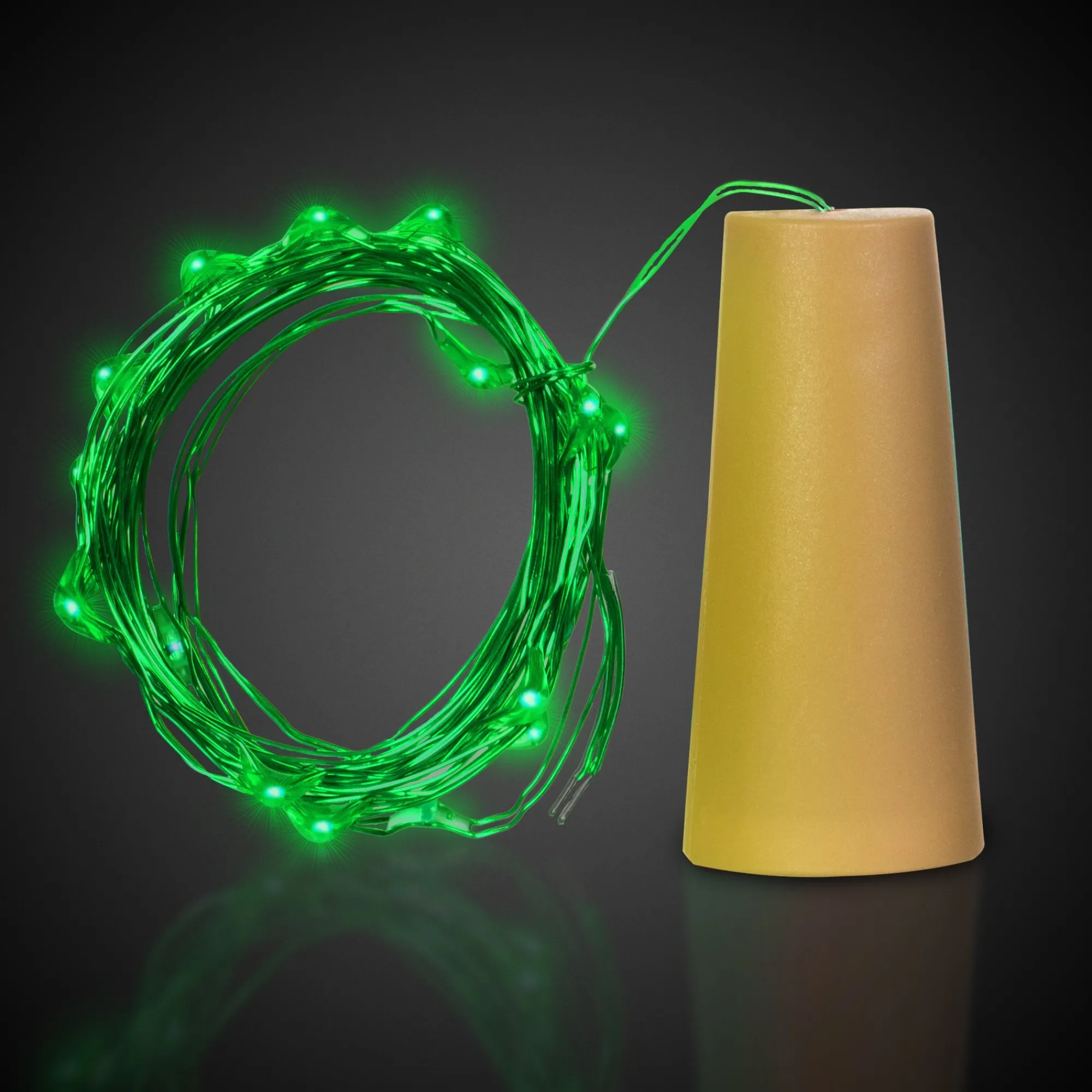 Online Windy City Novelties LED Cork String Light Set Green