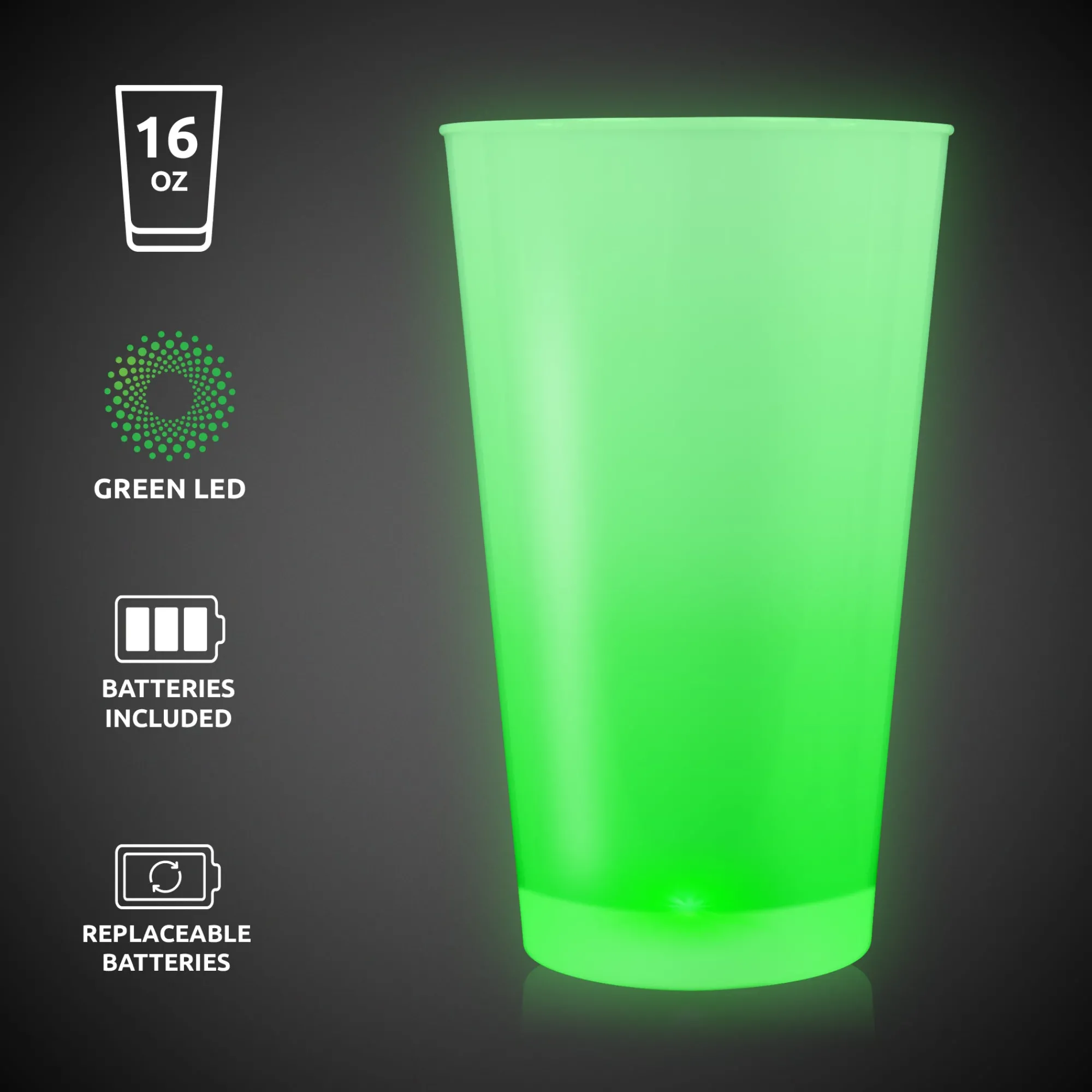 Discount Windy City Novelties LED 16 oz. Cup Green