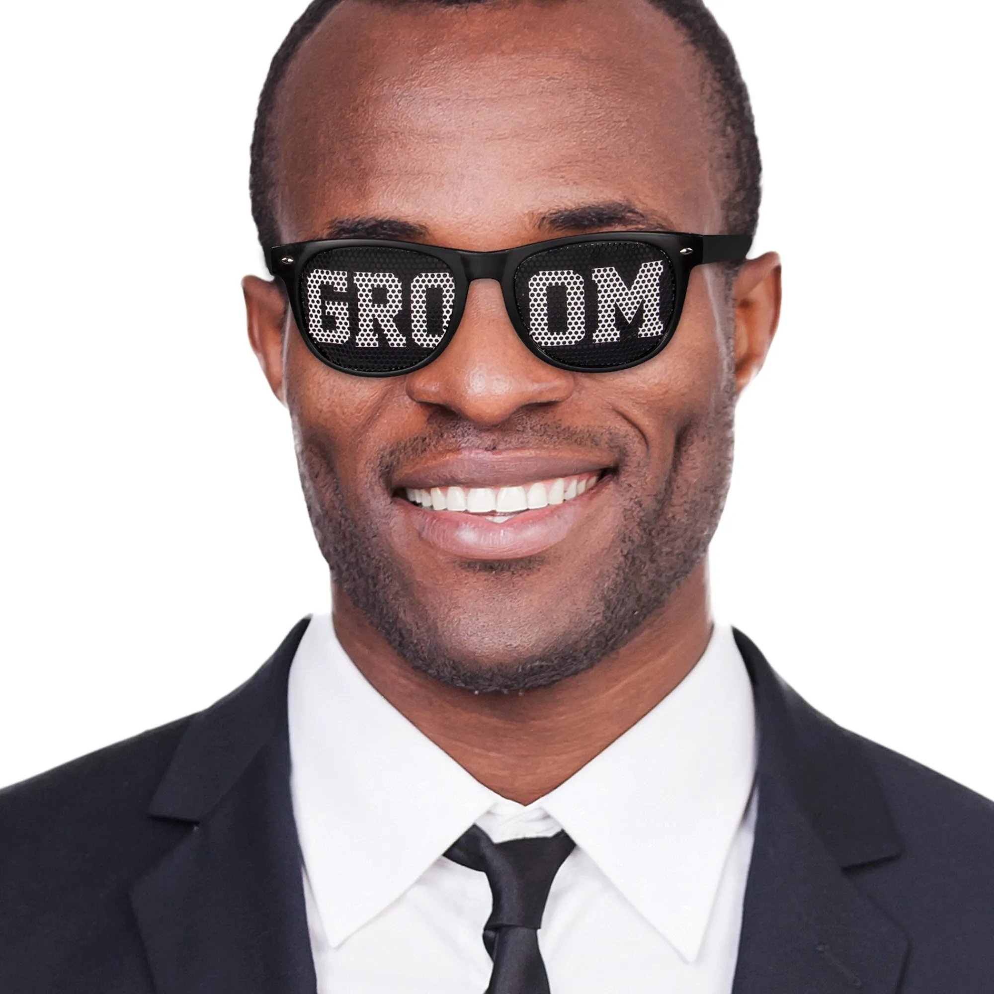 Clearance Windy City Novelties Groom Party Sunglasses Black/White