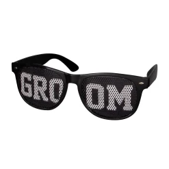 Clearance Windy City Novelties Groom Party Sunglasses Black/White