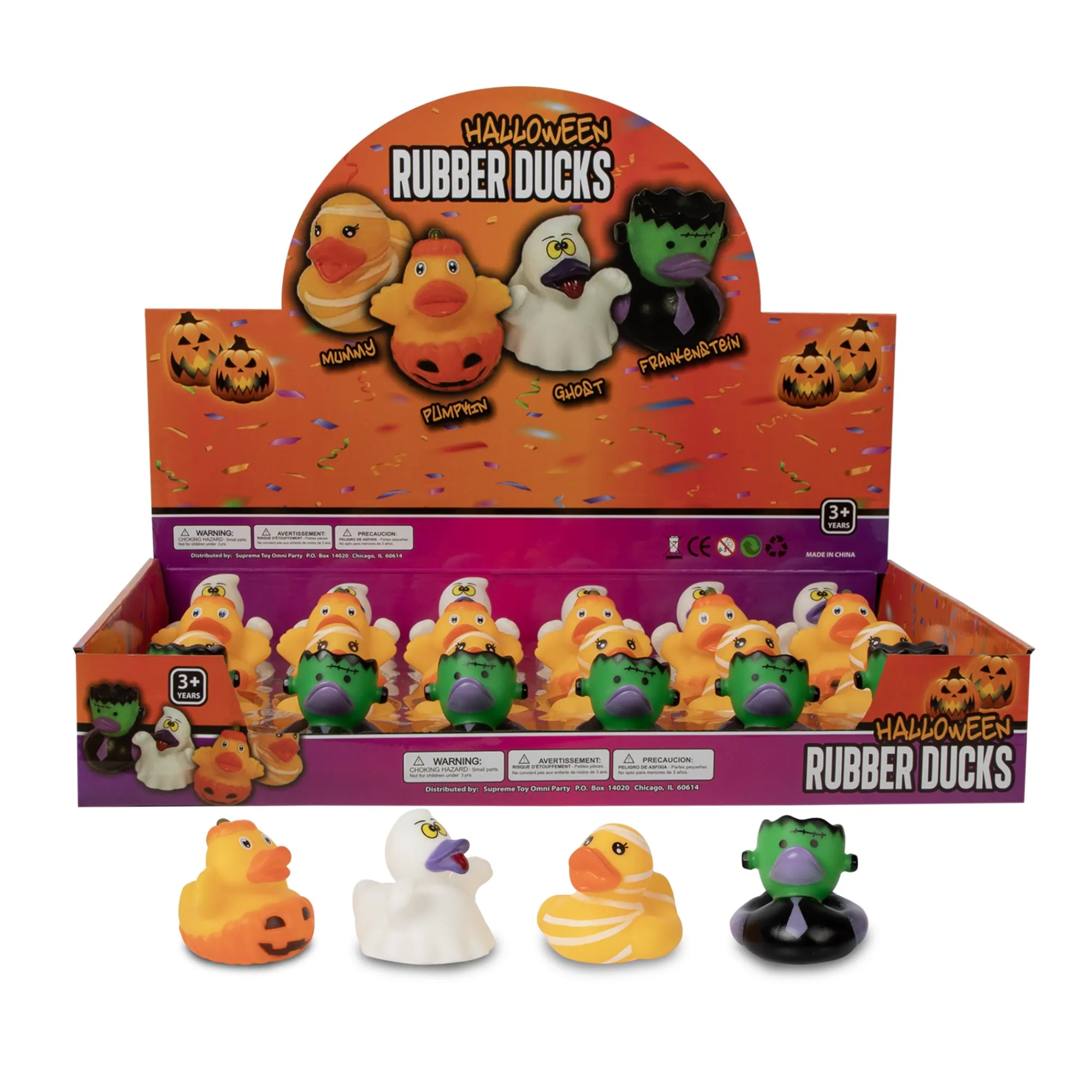 Sale Windy City Novelties Halloween Assorted 4" Rubber Ducks Retail Display