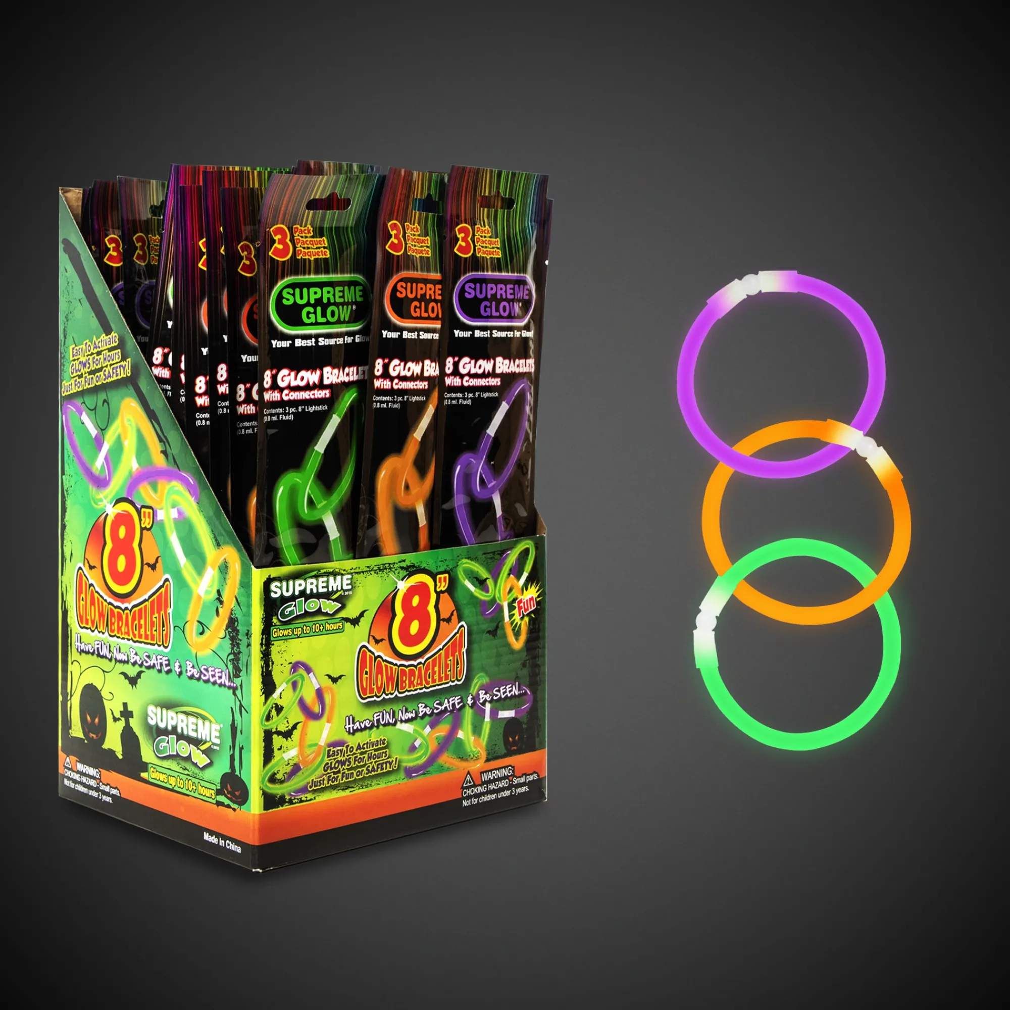 Discount Windy City Novelties Halloween Glow Bracelets Retail Counter Display