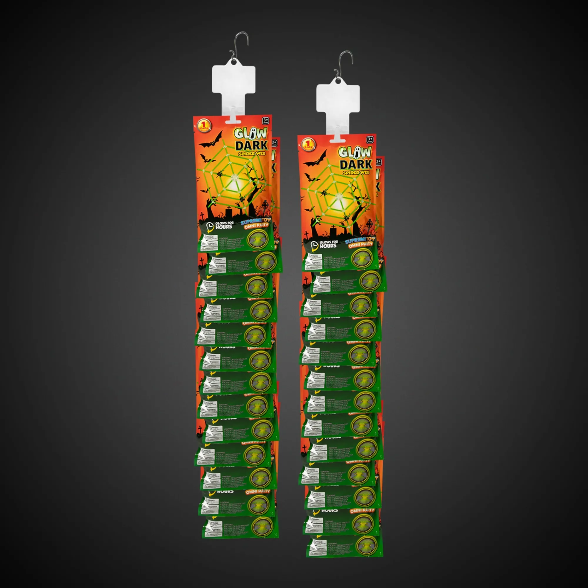 Discount Windy City Novelties Halloween Glow Spider Web Kits Retail Hanging Display