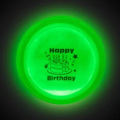 Hot Windy City Novelties Happy Birthday Green Glow Badge