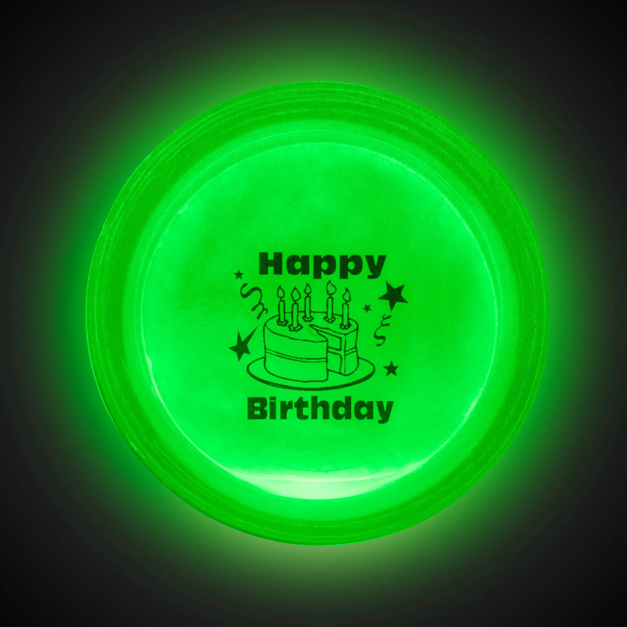 Hot Windy City Novelties Happy Birthday Green Glow Badge