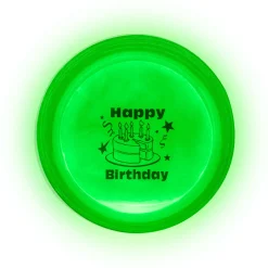 Hot Windy City Novelties Happy Birthday Green Glow Badge