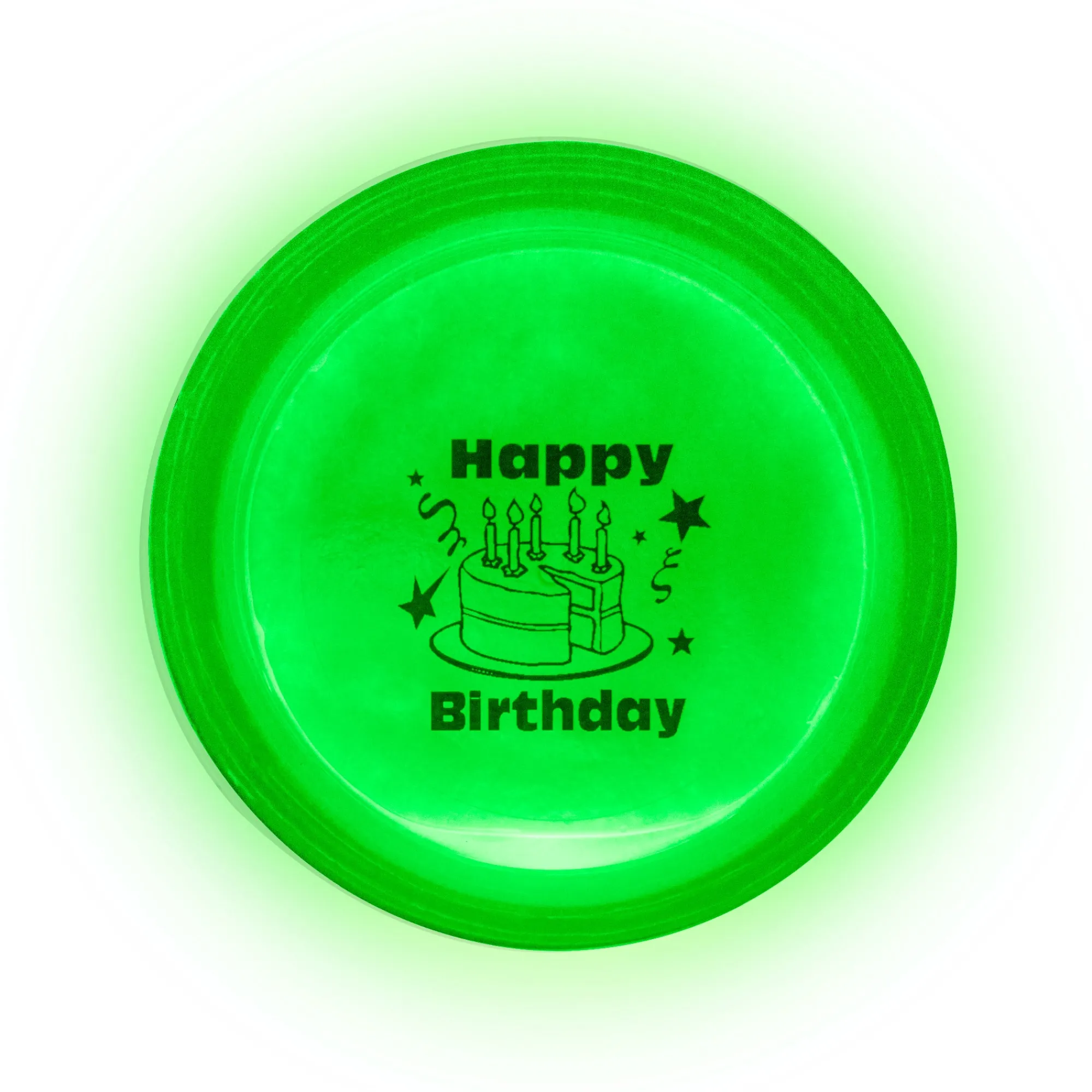 Hot Windy City Novelties Happy Birthday Green Glow Badge