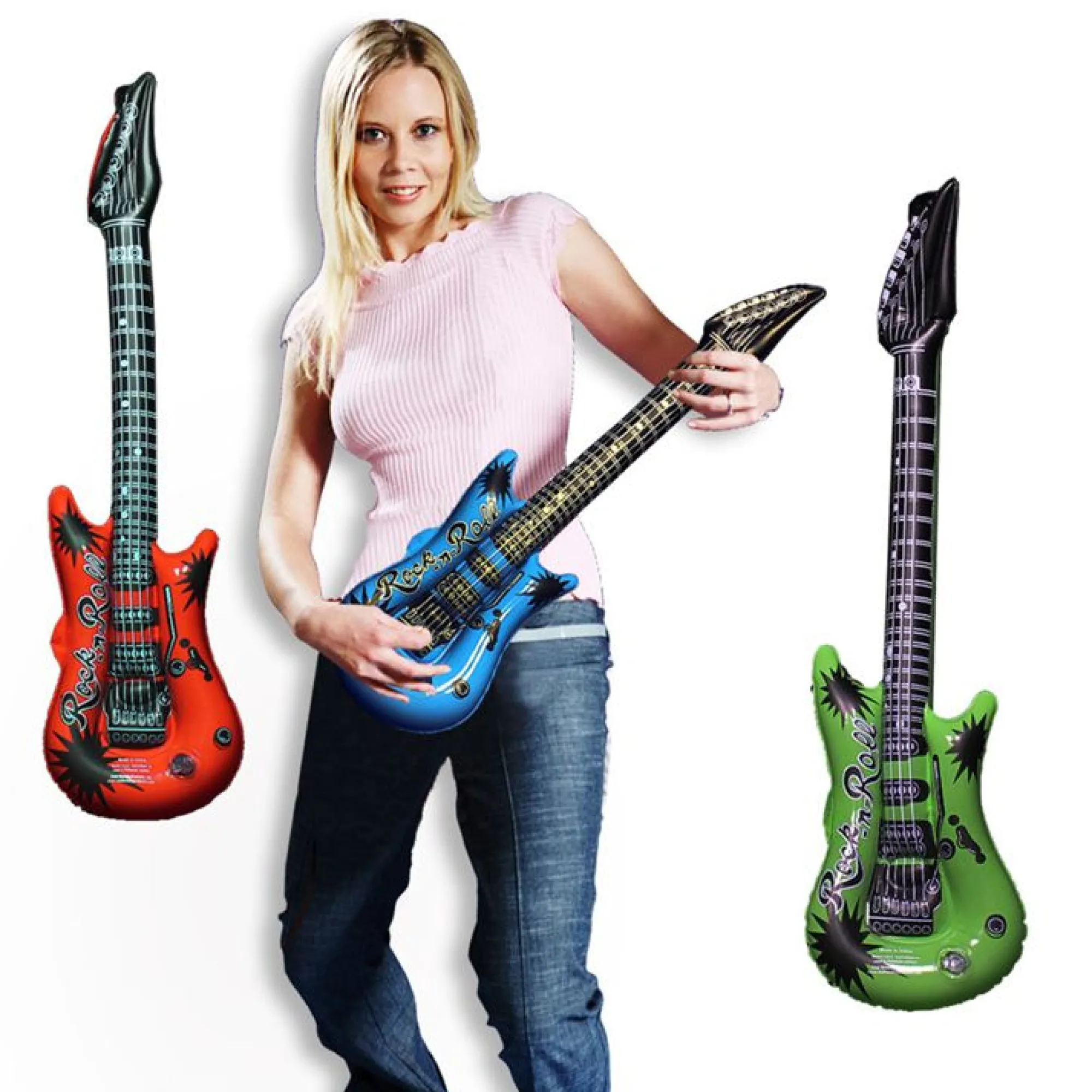 Hot Windy City Novelties Inflatable 22" Assorted Color Guitars