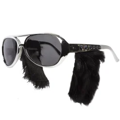 Online Windy City Novelties King Silver Sunglasses with Sideburns