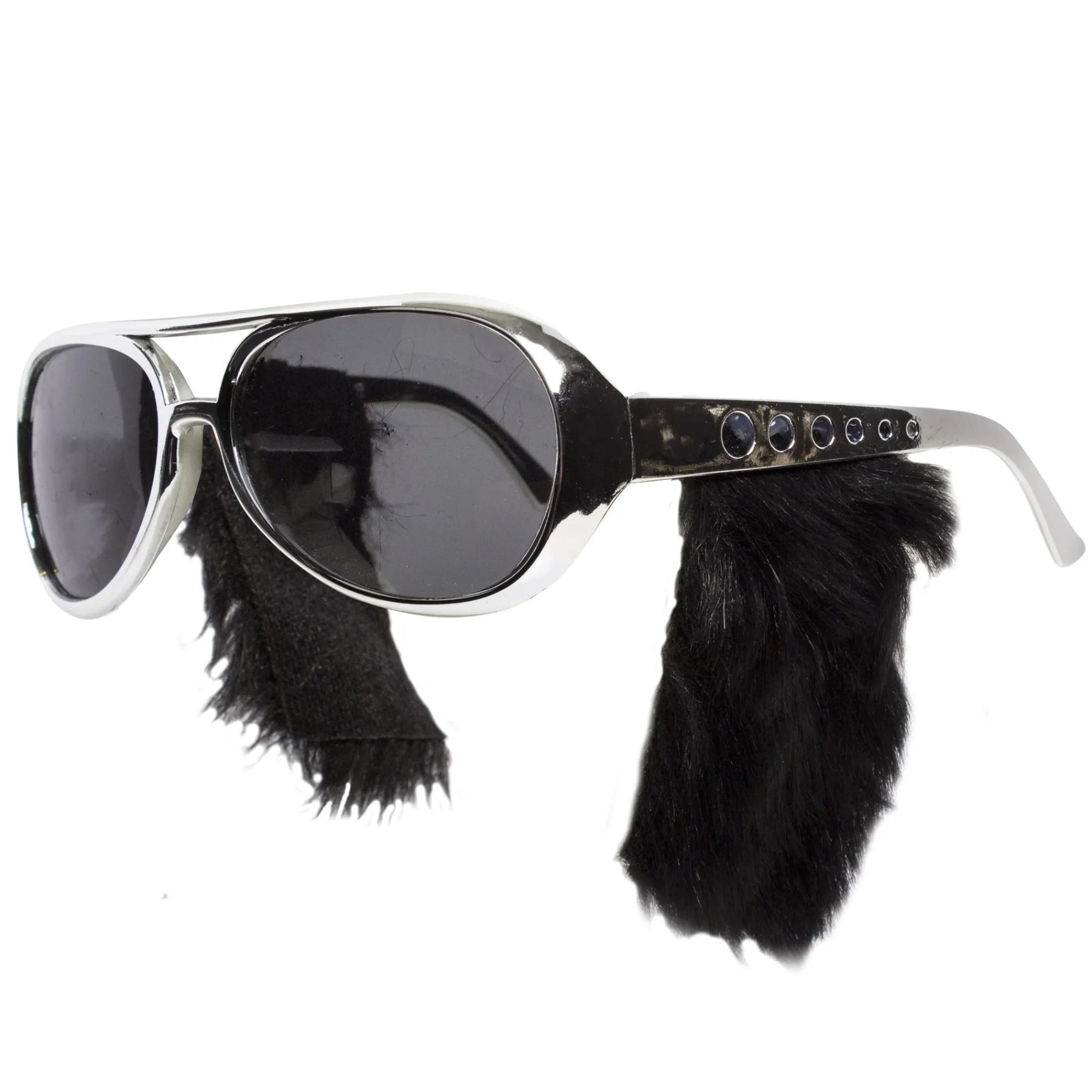 Online Windy City Novelties King Silver Sunglasses with Sideburns